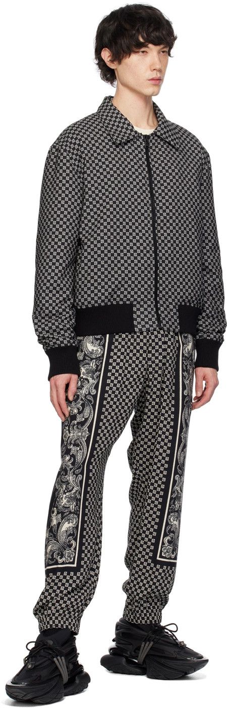 Balmain o1srvl11e1025 Mini Monogram Bomber Jacket in Noir/Ivory Size US XL / EU 56 / 4 - 5 Thumbnail