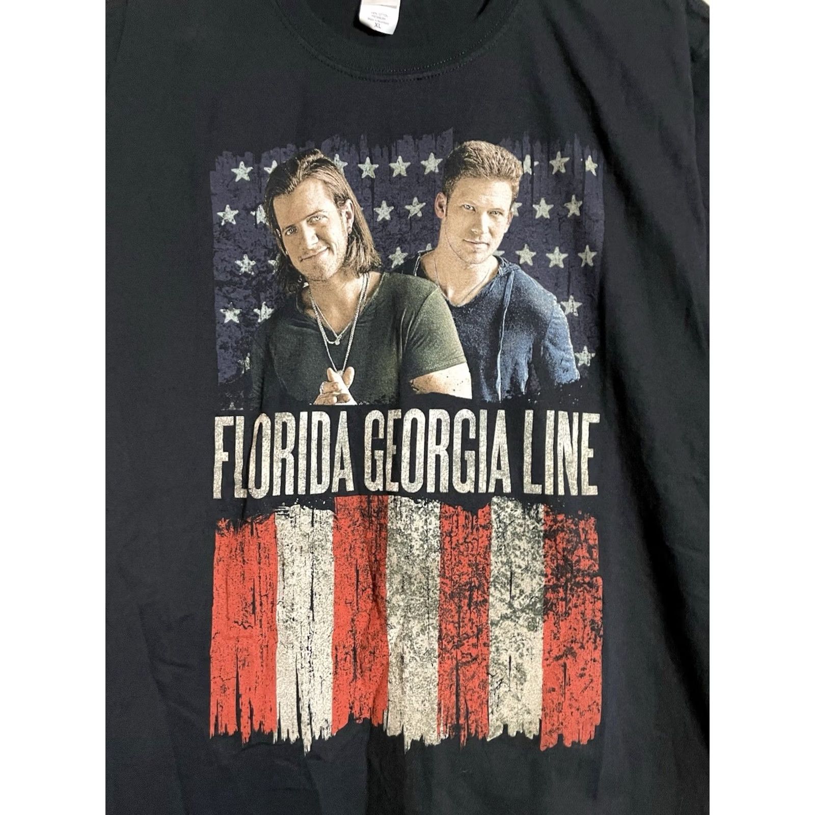 Tultex VINTAGE Florida Georgia Line Patriotic T-Shirt XL Black USA Flag Tour Men XL Crew Neck Cotton Texas? Size US XL / EU 56 / 4 - 2 Thumbnail