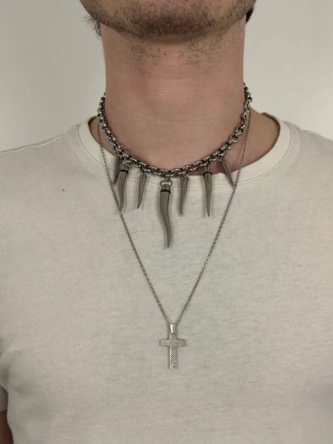 Emporio Armani 2000s Armani Silver Cross Necklace Size ONE SIZE - 2 Thumbnail