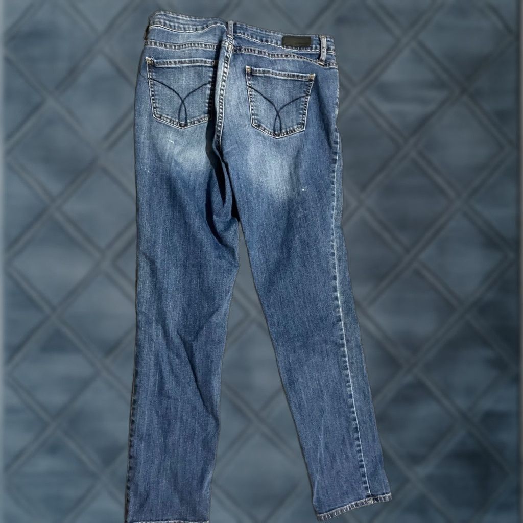 Calvin Klein VINTAGE Calvin Klein Women Jeans Skinny Low Rise Medium Wash Ripped Blue 31x27.5 Size 24" / US 00 / IT 34 - 1 Thumbnail