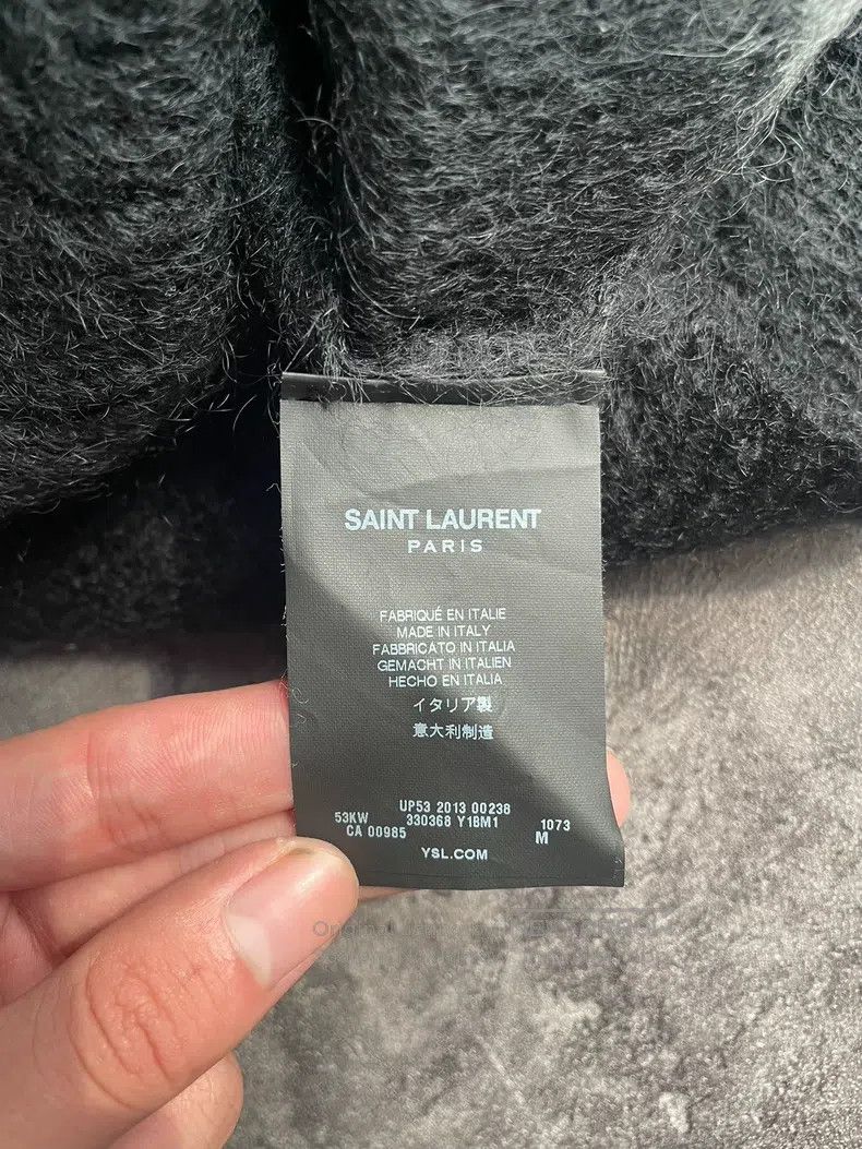 Saint Laurent Paris Saint Laurent Paris Gray and Black Striped Sweater Size US M / EU 48-50 / 2 - 5 Thumbnail