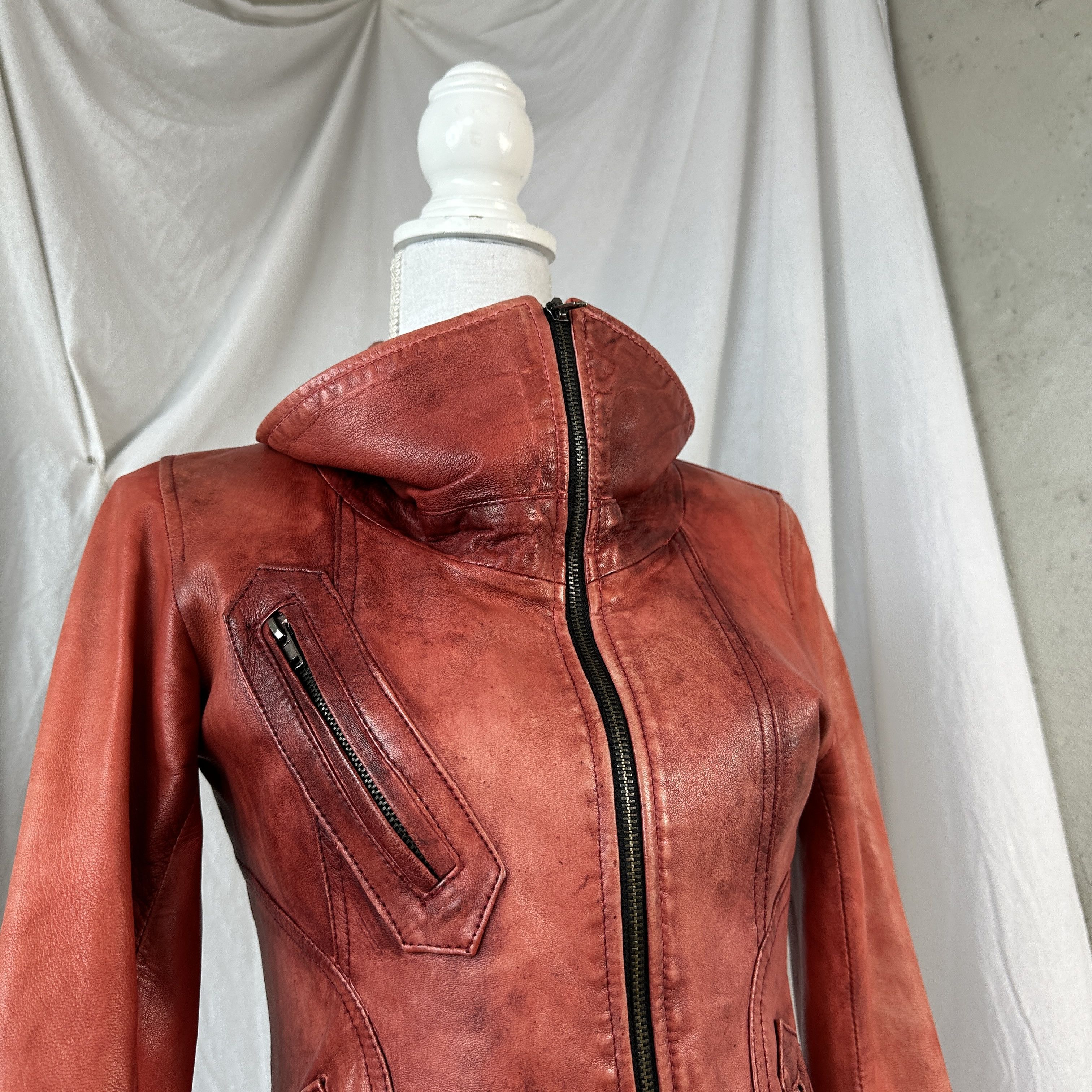 Vintage Cherry Red Leather Jacket Size US S / EU 44-46 / 1 - 6 Thumbnail