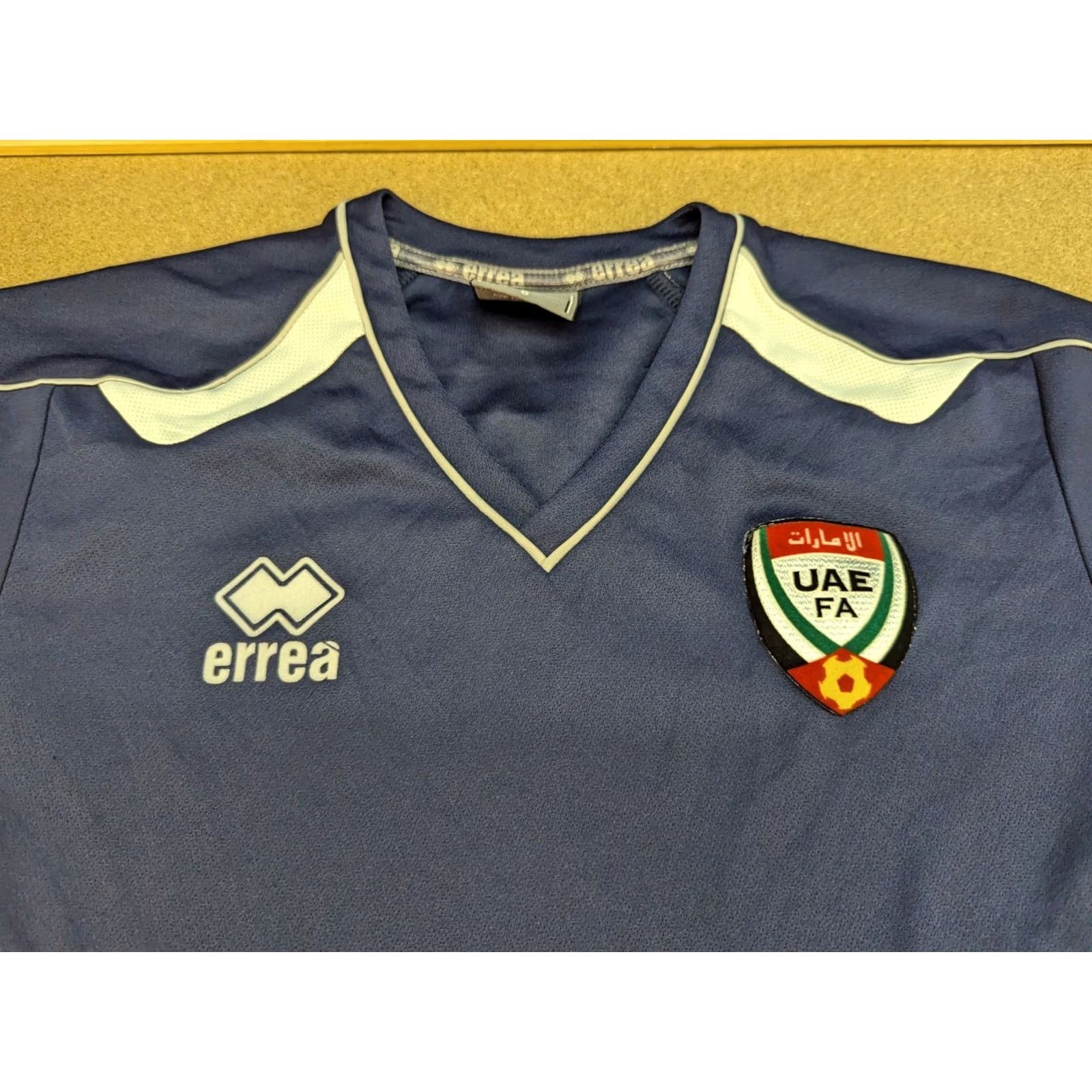 Errea Erreà United Arab Emirates Football Jersey S Blue Soccer Men T-Shirt Short Sleeve Pullover Round Neck Quick Dry Athletic Jersey Size US S / EU 44-46 / 1 - 2 Thumbnail