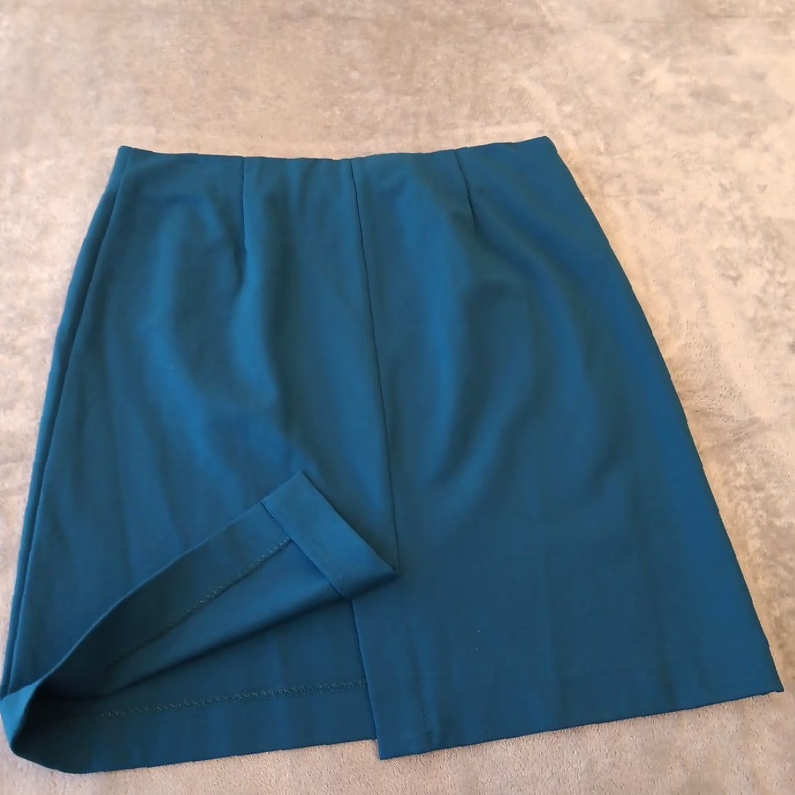 J. Jill J.Jill Skirt Knee Length Blue M Elastic Waist Slit Stretch Pull On Pencil Straight Women Size 32" / US 10 / IT 46 - 5 Thumbnail