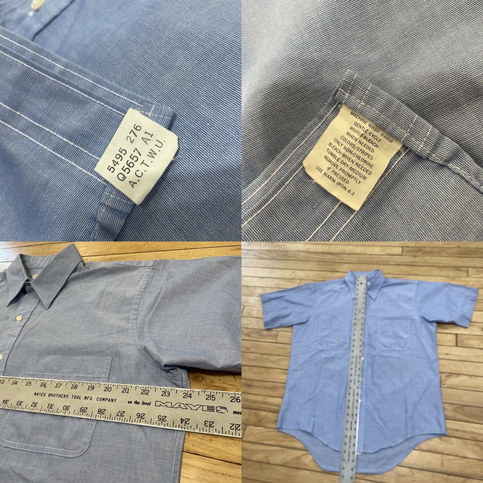 Arrow VINTAGE Arrow Dover Shirt Men 16 Tall Blue Button-Down Short Sleeve USA Made Striped 90s Oxford Casual Size US L / EU 52-54 / 3 - 8 Thumbnail