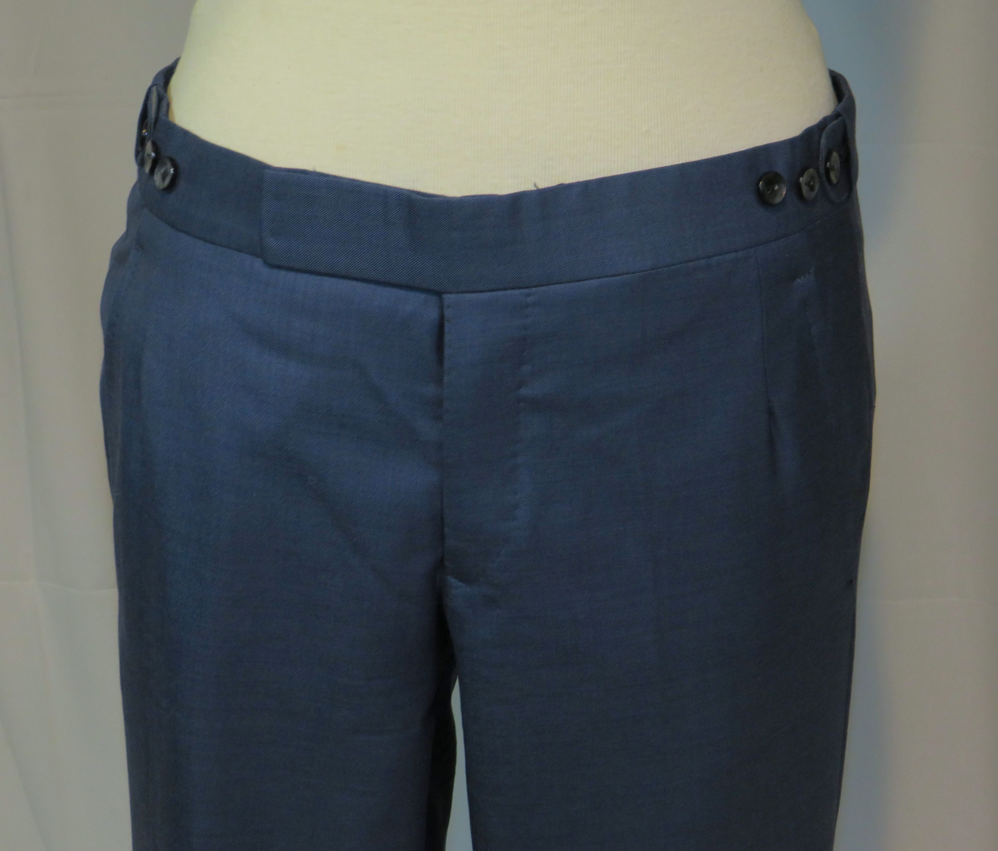 Huntsman Bespoke 2022 Solid Blue One Button Suit 34S Size 34S - 15 Thumbnail