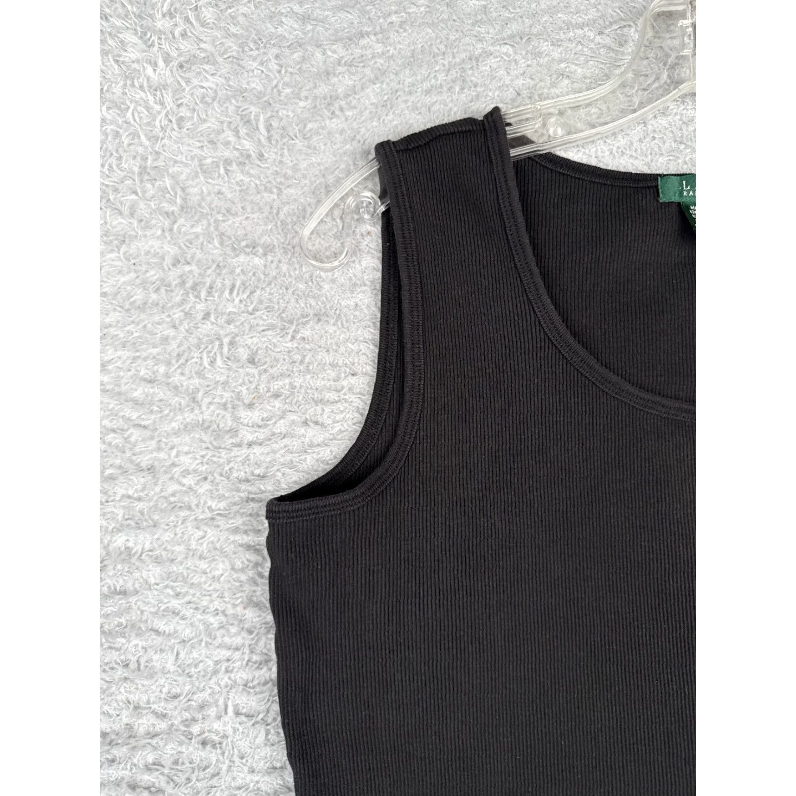 Ralph Lauren Lauren Ralph Lauren Black Tank Shirt Women 1X Floral Scoop Neck Cotton Size XL / US 12-14 / IT 48-50 - 3 Thumbnail