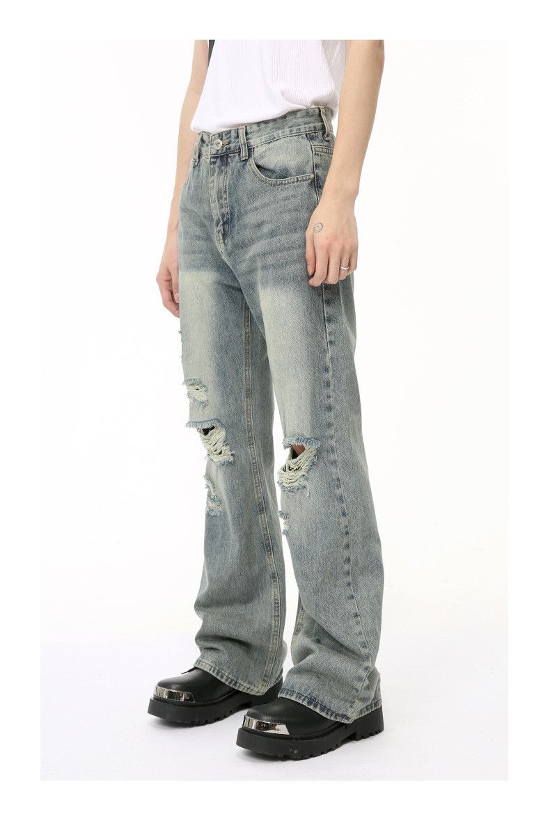 Japanese Brand × Jean Street distressed vintage bootcut ripped jeans Size US 32 / EU 48 - 4 Thumbnail