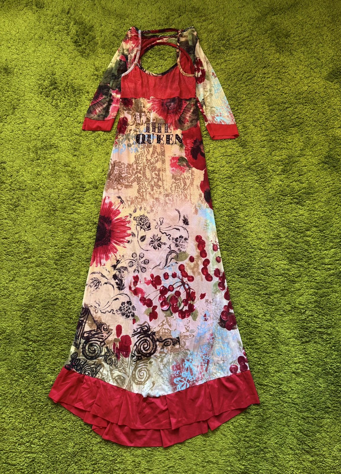2000s floral dress 2000s does 1930s Floral Bias Cut Dress main image 1