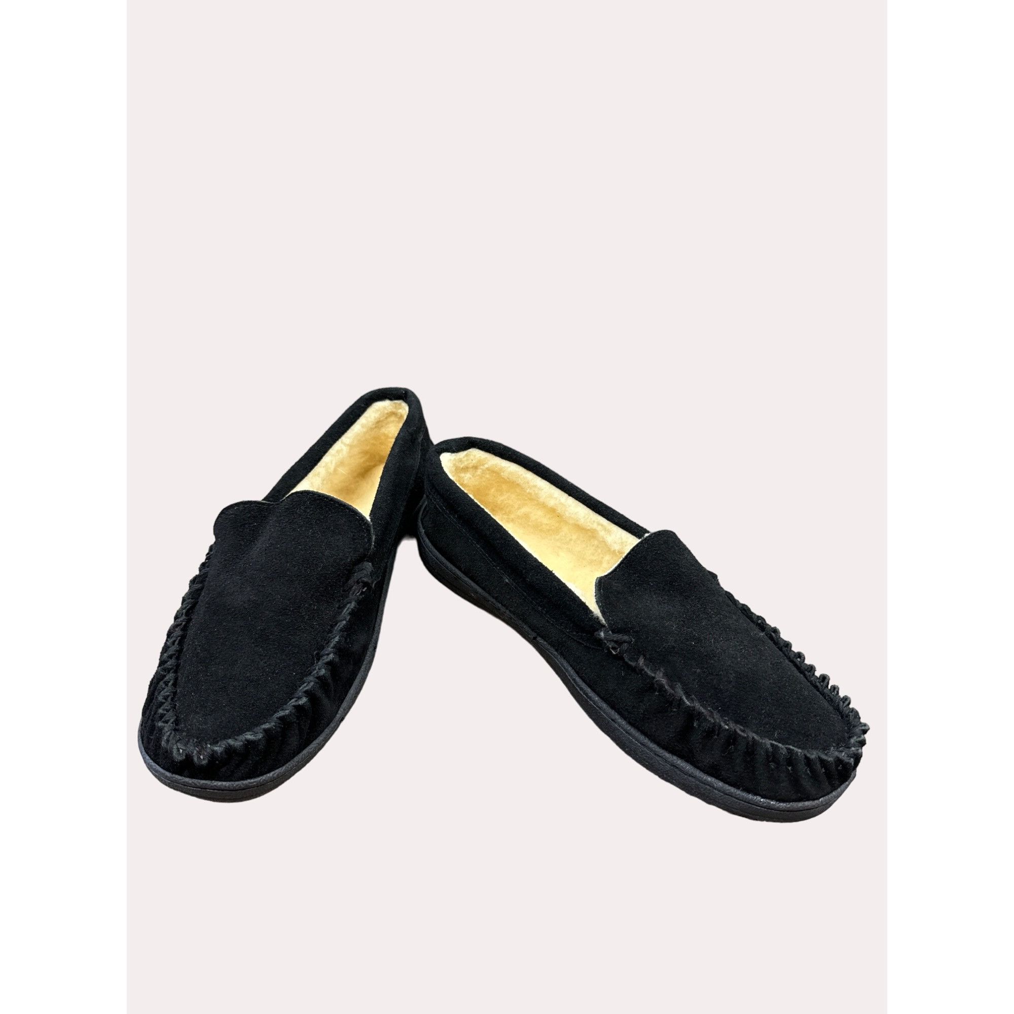 Alpinestars Alpine Swiss men’s Black suede moccasin slip fur lined shoes Size US 9 / EU 42 - 9 Thumbnail