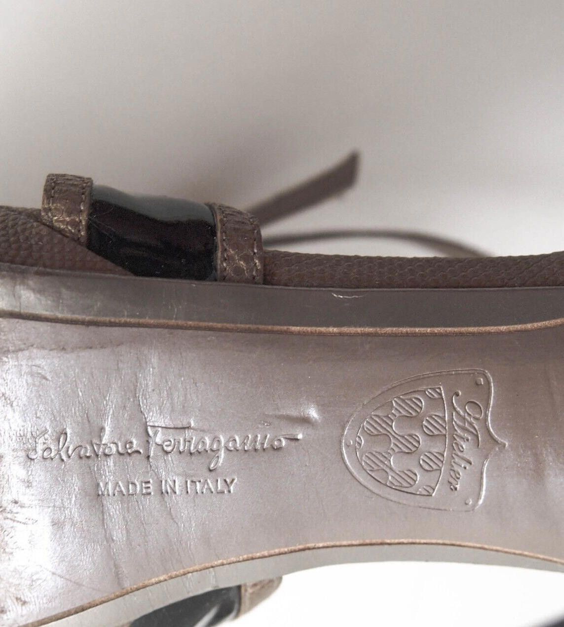 Salvatore Ferragamo Ferragamo Atelier Strappy Sandal Brown Snake US 8.5 EU 39 Size US 8.5 / IT 38.5 - 8 Thumbnail