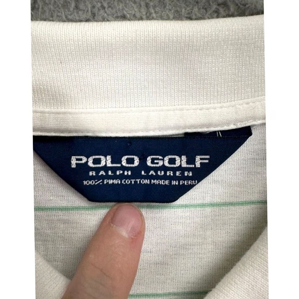 Polo Ralph Lauren VINTAGE Polo Golf Ralph Lauren Shirt Adult XL White Striped Pima Cotton Rugby Casual Men Size US XL / EU 56 / 4 - 3 Thumbnail