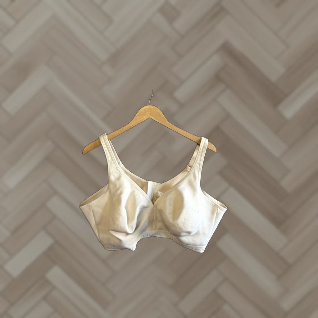 Vintage Cacique Bra Ivory T-Shirt Underwire Free Wireless 48DD Womens - DD Cup, 48 Band, Size 48DD Size ONE SIZE - 1 Thumbnail