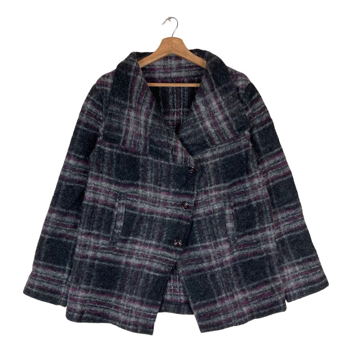 Vintage Vintage Silvia Sharrel Plaid Flat Button Coat Jacket Size M / US 6-8 / IT 42-44 - 1 Thumbnail