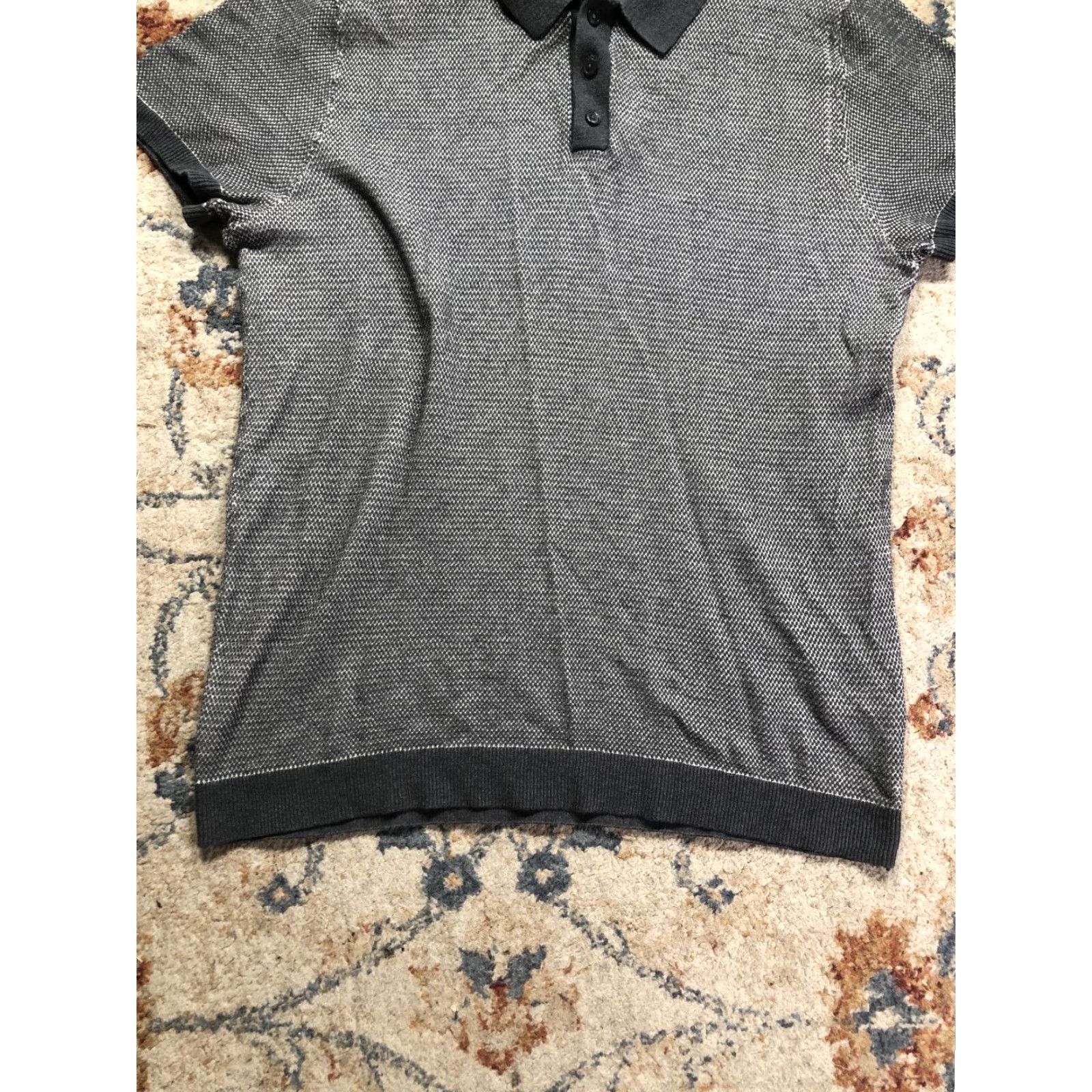 Abercrombie & Fitch Abercrombie & Fitch Featherweight Polo Shirt Mens XL Gray Geometric Knit Golf Shirt Size US XL / EU 56 / 4 - 5 Thumbnail