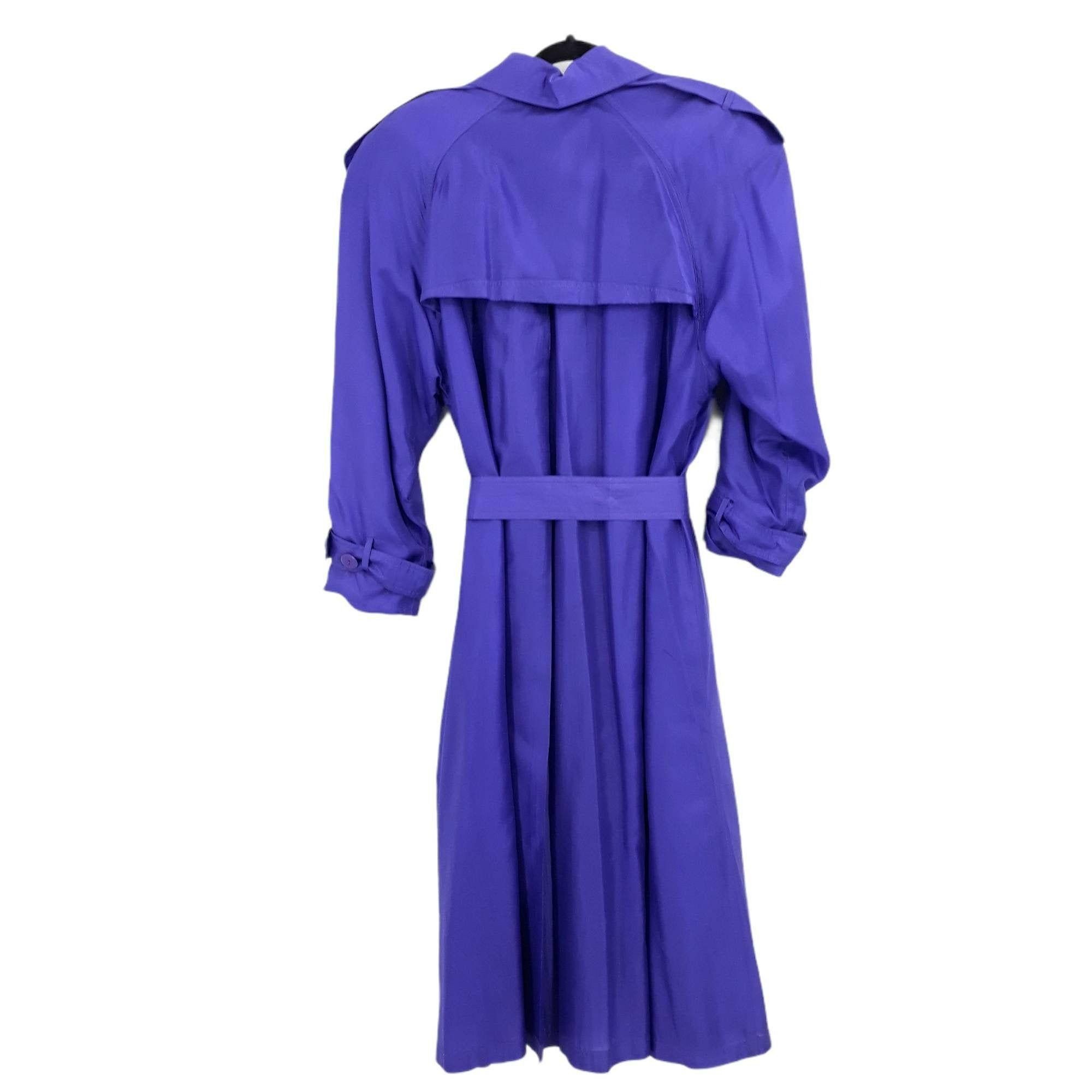Vintage Vtg 80's Jean Galle Trench Silk Purple Sz L Belted Sailor Size L / US 10 / IT 46 - 7 Thumbnail