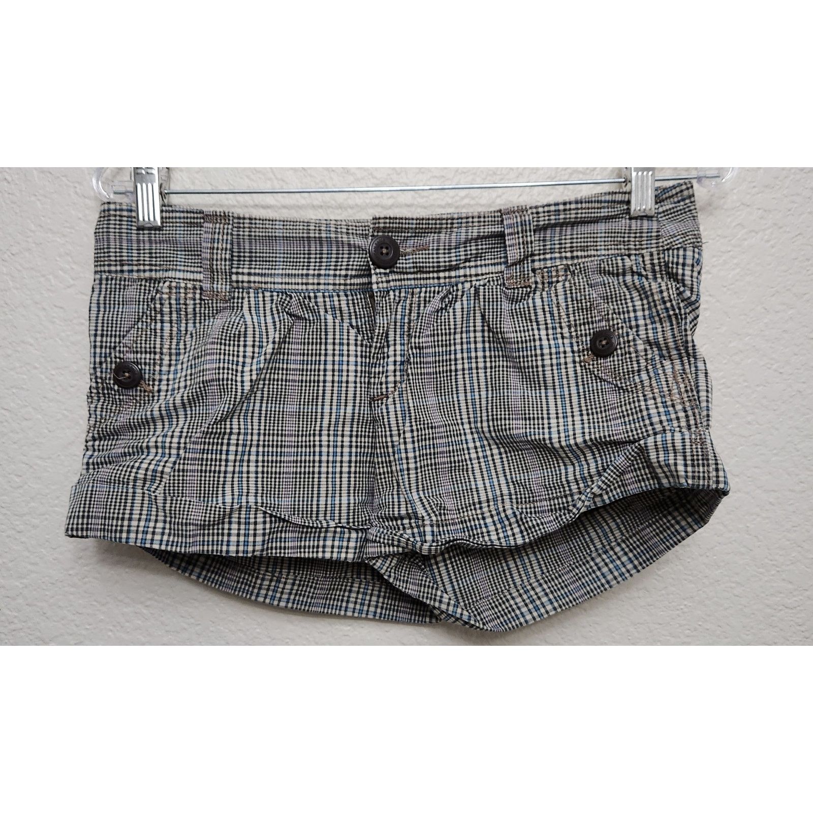 American Eagle Outfitters American Eagle Outfitter Blue Black Plaid Flat Front Short 2 Size 30" / US 8 / IT 44 - 1 Thumbnail