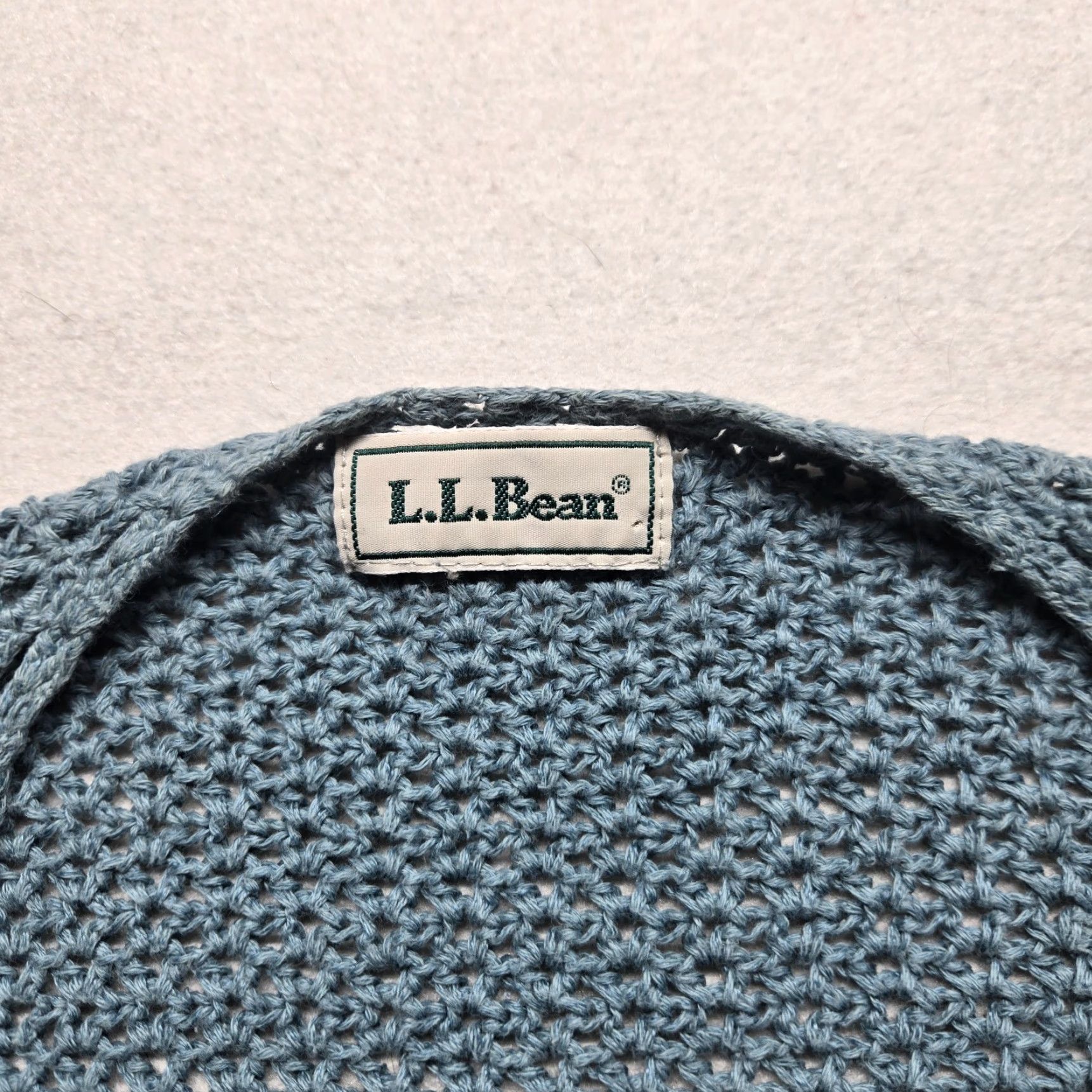 Vintage L.L. Bean Cardigan Adult Size M Blue Cotton Open Front Solid Womens Size M / US 6-8 / IT 42-44 - 2 Thumbnail