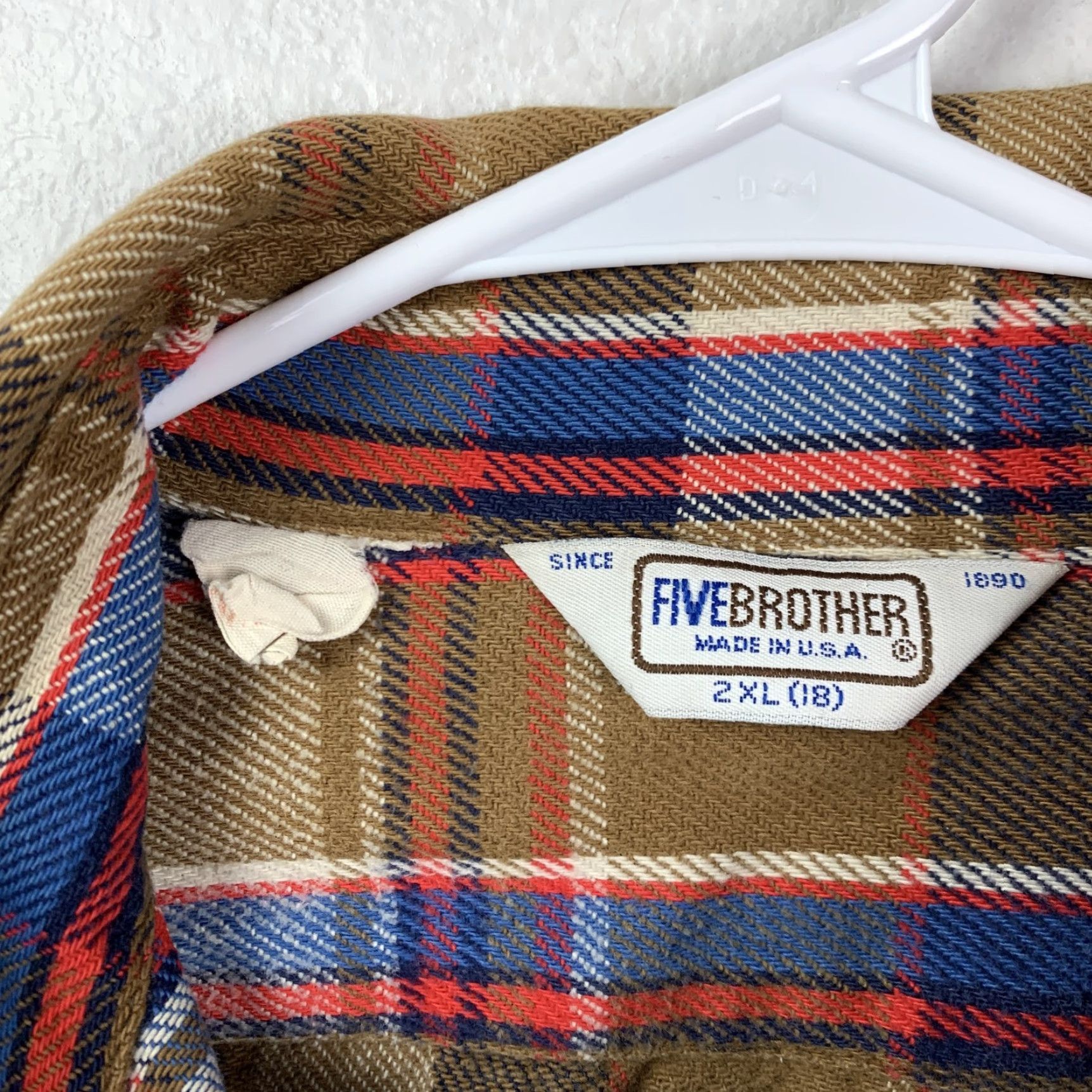 Vintage VINTAGE Five Brother Flannel Shirt Mens 2XL Plaid Button USA Personalized Gus Size US XXL / EU 58 / 5 - 5 Thumbnail