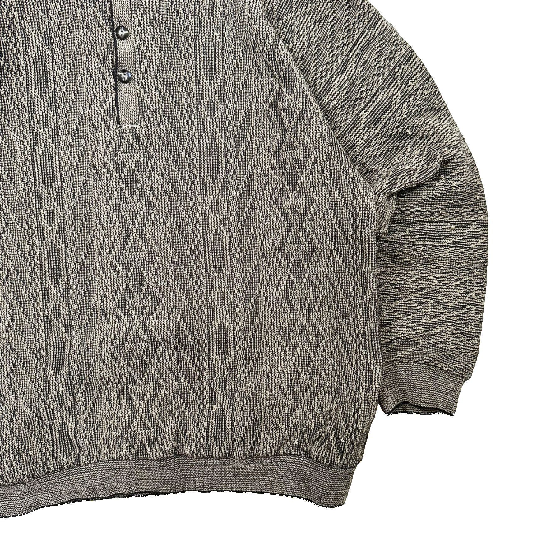 Vintage Vintage 90s Big Patterned Long Sleeve Golf Polo Sweater Size US XXL / EU 58 / 5 - 3 Thumbnail