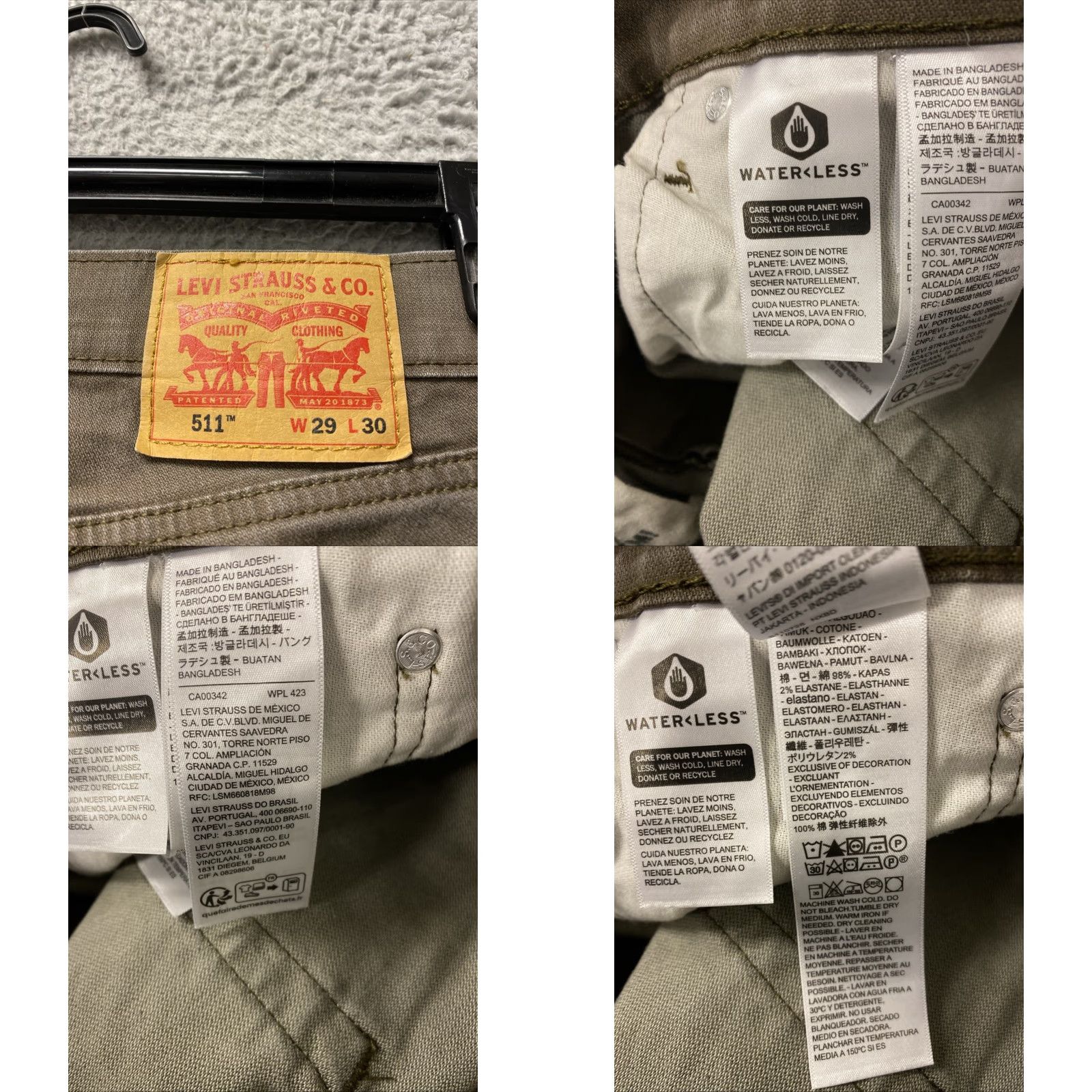 Levi's Levi's 511 Jeans Mens 29x30 Slim Straight Denim Brown Size US 29 - 8 Thumbnail