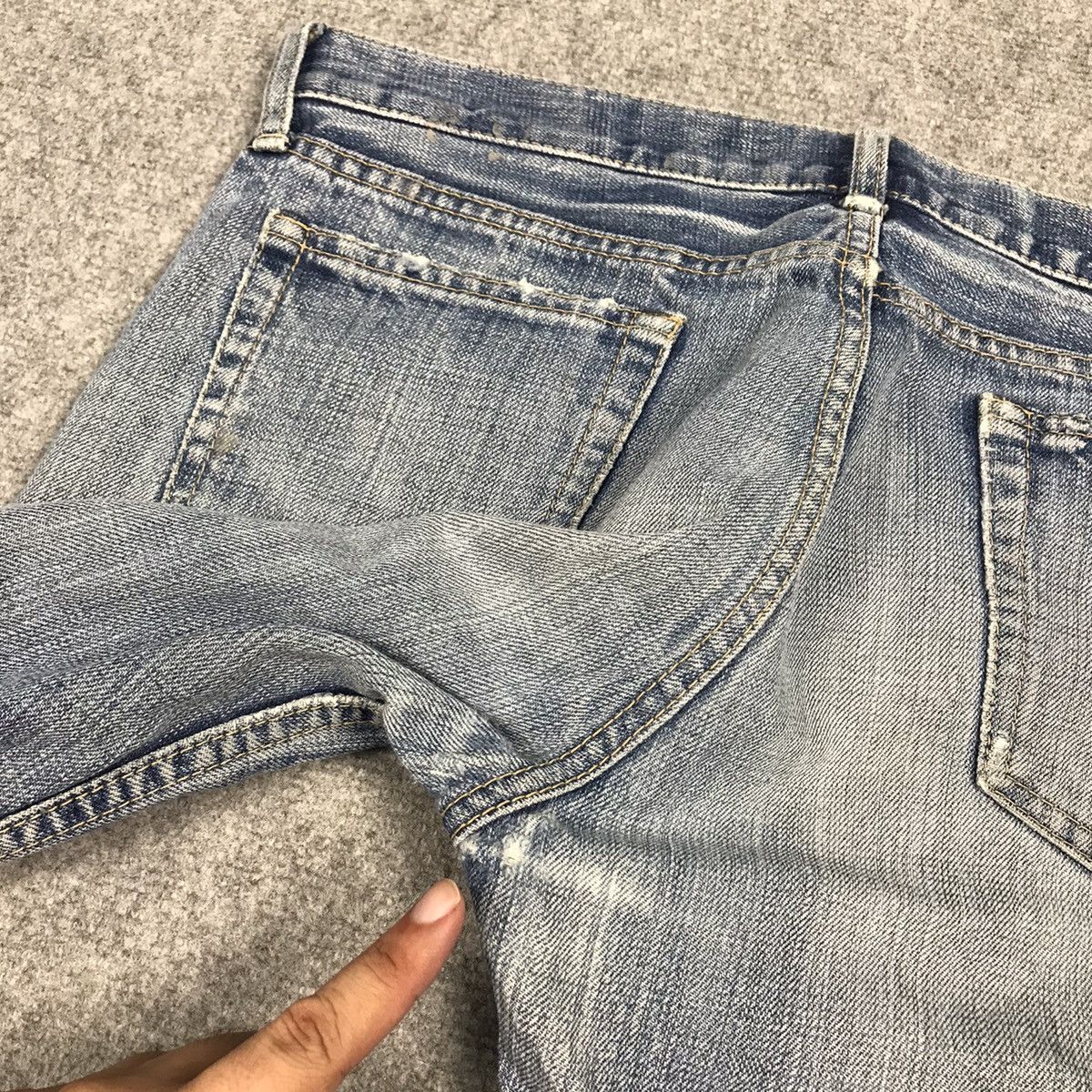 Designer × Japanese Brand DMG DISTRESSED BLUE DENIM PATCHWORK PANTS Size US 30 / EU 46 - 9 Thumbnail