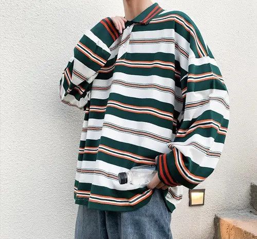 image of Art New Collection Cool Polo Long Sleeve Spring Summer in Mix, Men's (Size Large)