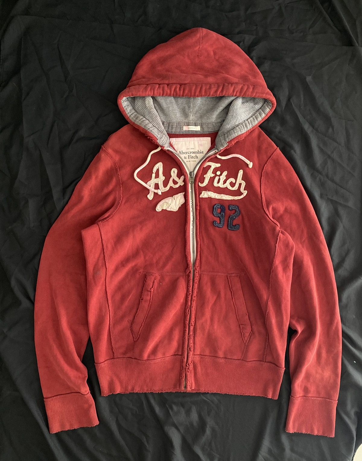 Abercrombie & Fitch Abercrombie and fitch Distressed Zipper Hoodie Size US XXL / EU 58 / 5 - 1 Thumbnail