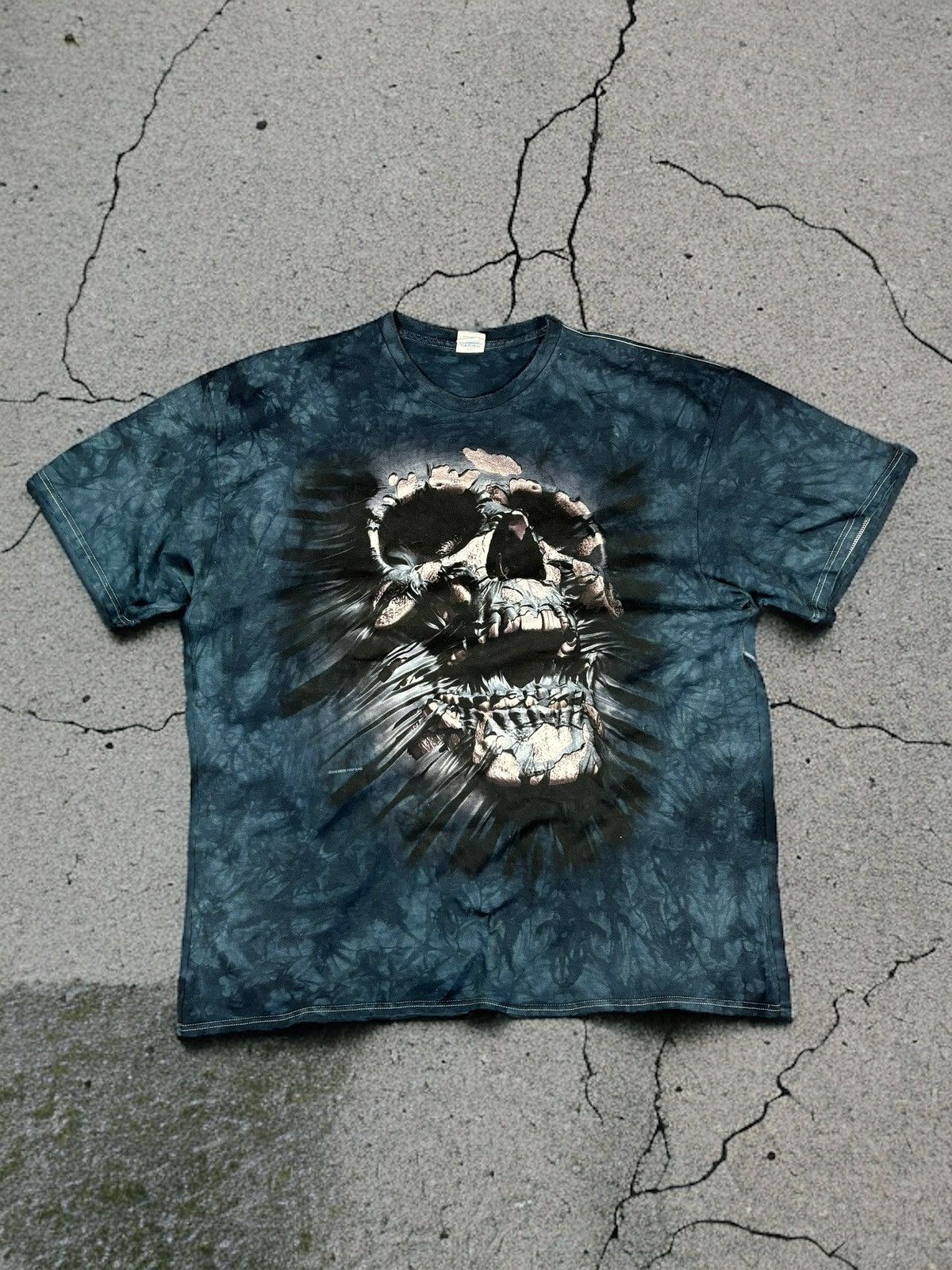 Skull Liquid Blue 2009 Vintage T-Shirt Full Print