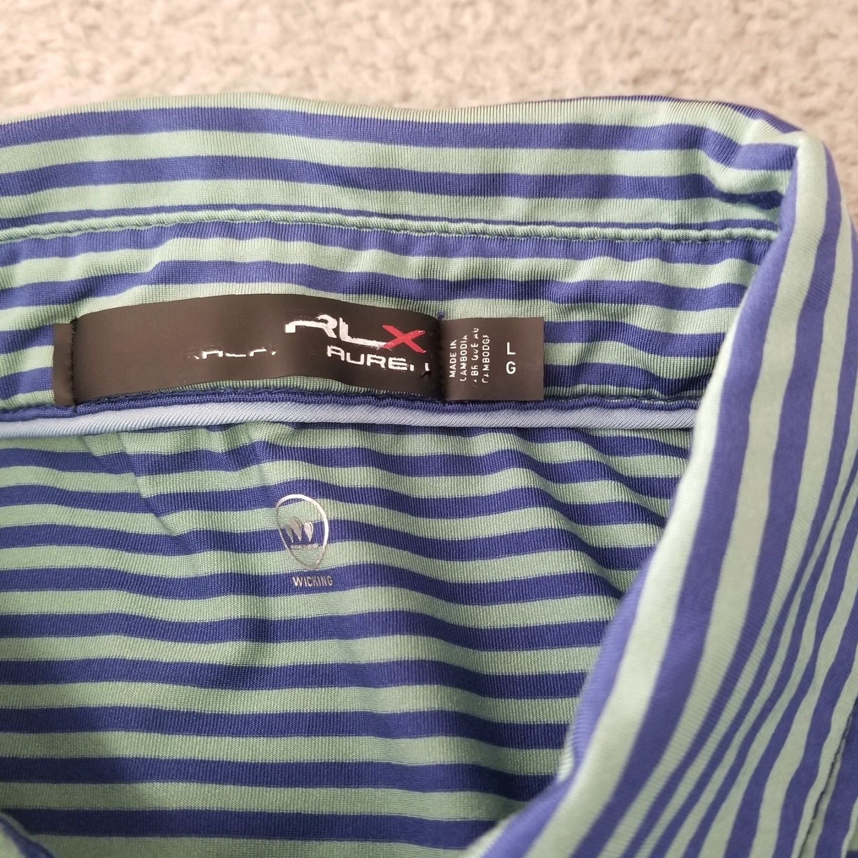 RLX Ralph Lauren RLX Ralph Lauren Polo Shirt Adult Large Blue Green Stretch Golf Performance Mens Size US L / EU 52-54 / 3 - 6 Thumbnail