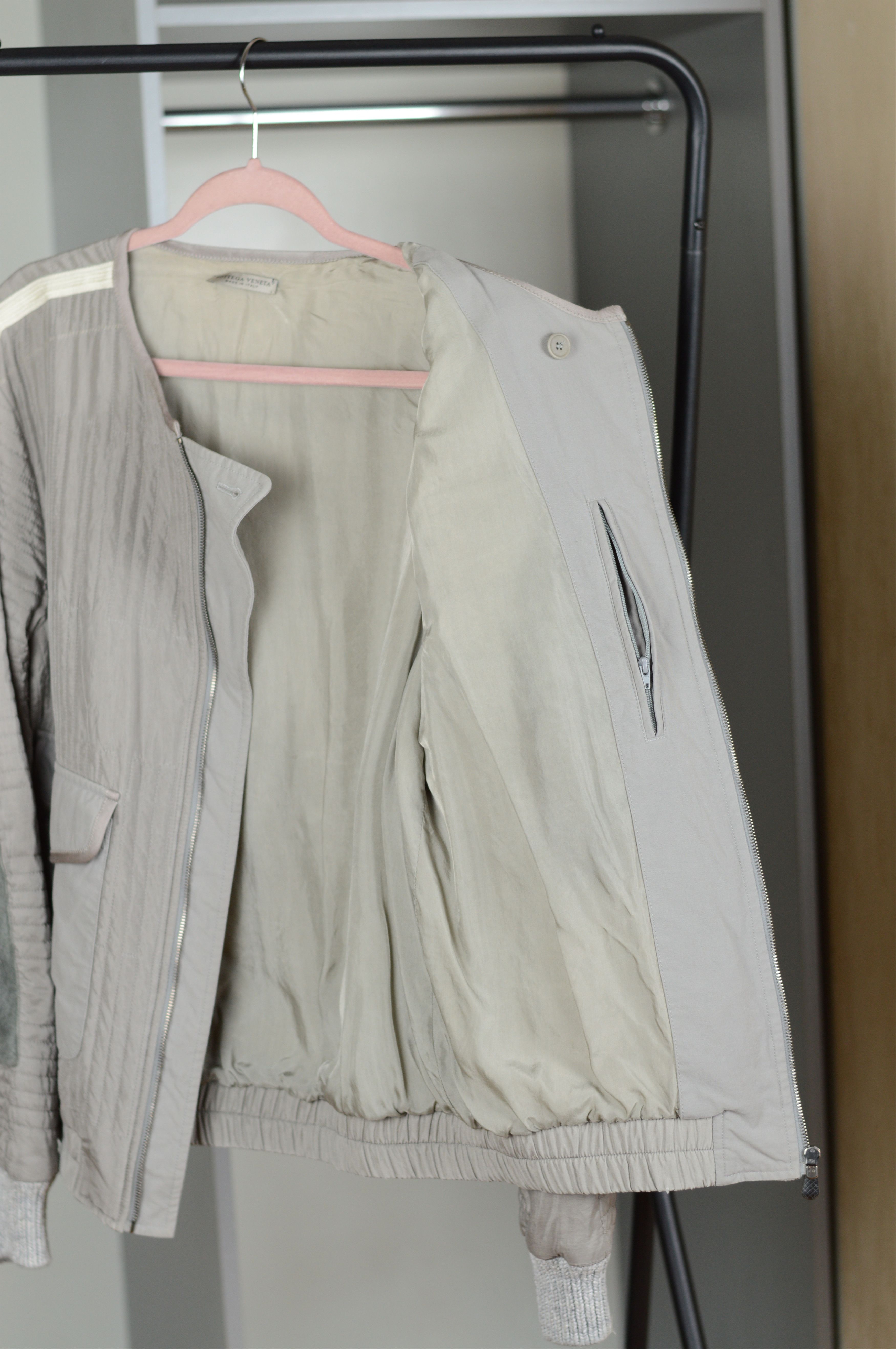 Bottega Veneta Bottega Veneta Silk Textured Topstitched Felt-Panel Jacket Size US M / EU 48-50 / 2 - 4 Thumbnail