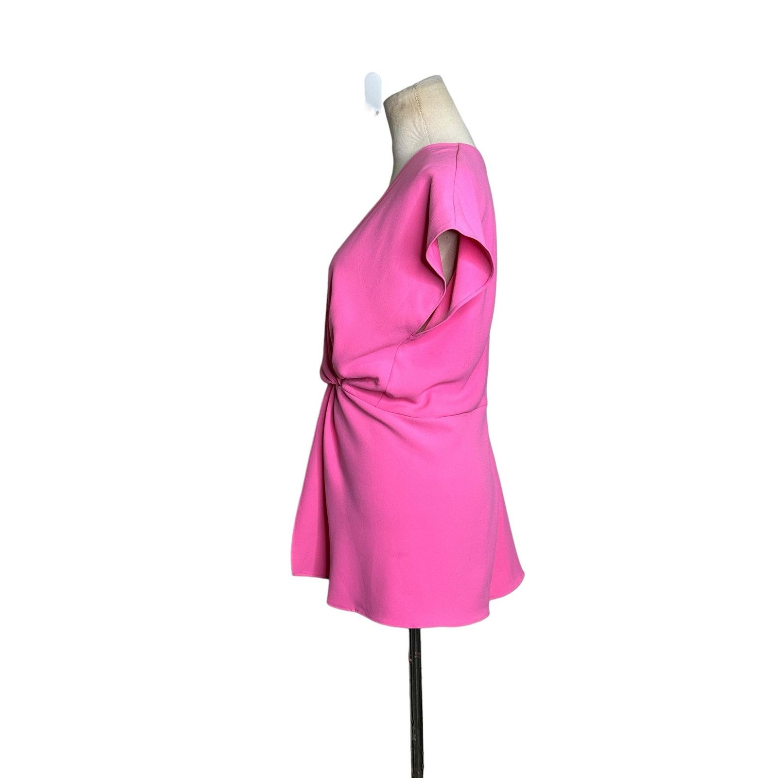 Zara Zara pink deep V neck crossed twist blouse size Medium Size M / US 6-8 / IT 42-44 - 5 Thumbnail
