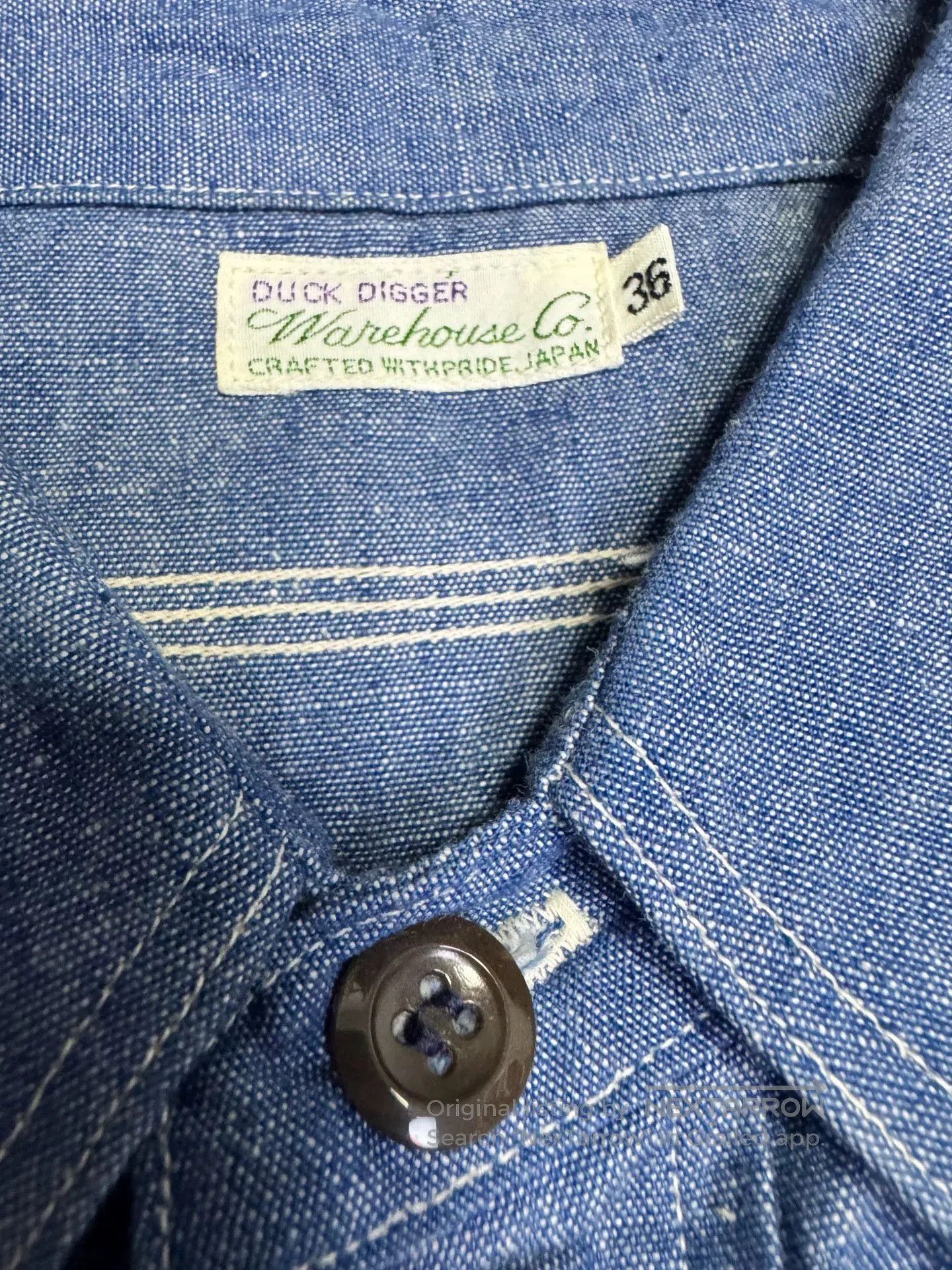 Warehouse Blue Denim Work Shirt for Men. Size US M / EU 48-50 / 2 - 6 Thumbnail