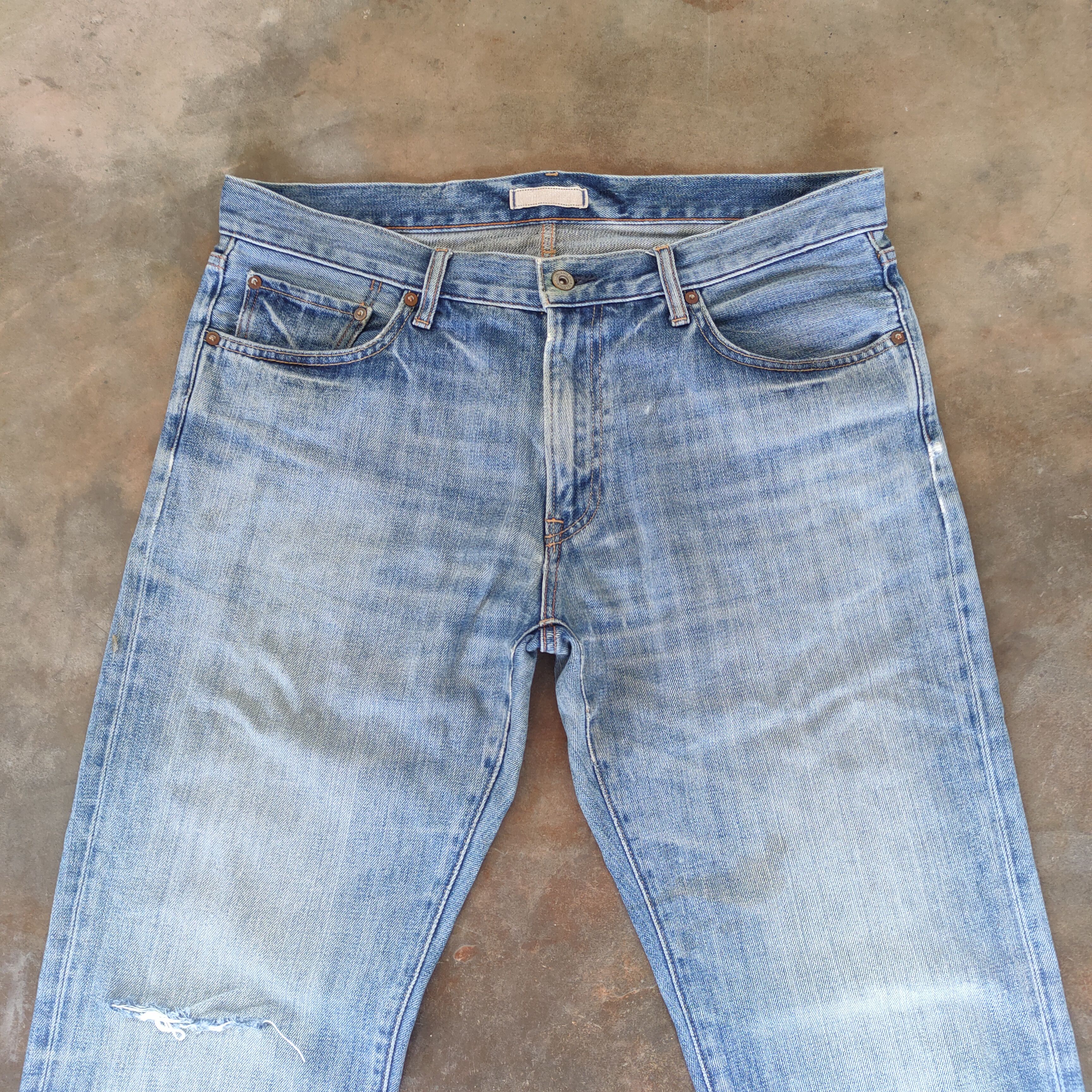 Japanese Brand × Jean × Vintage W38 VINTAGE JAPANESE FADED DISTRESSED JEAN DENIM PANTS Size US 38 / EU 54 - 2 Thumbnail