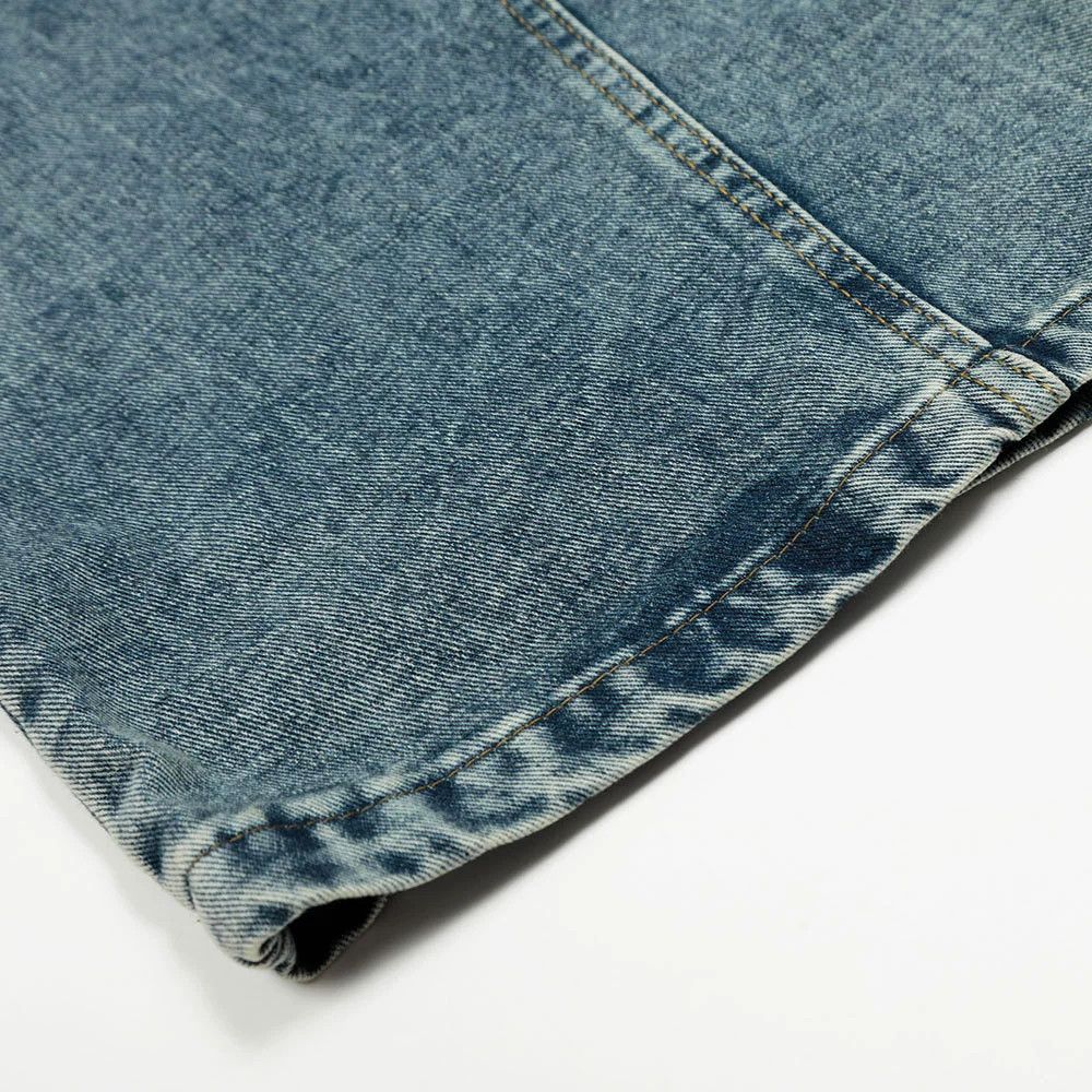 Jean Men's distressed washed cartoon embroidered scimitar jeans Size US 32 / EU 48 - 6 Thumbnail