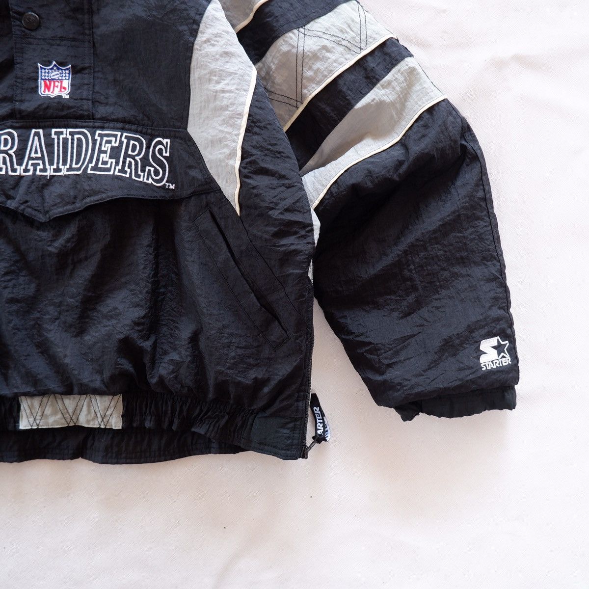 NFL × Starter × Vintage Oakland Raider Starter Half Zip Jacket Size US L / EU 52-54 / 3 - 3 Thumbnail