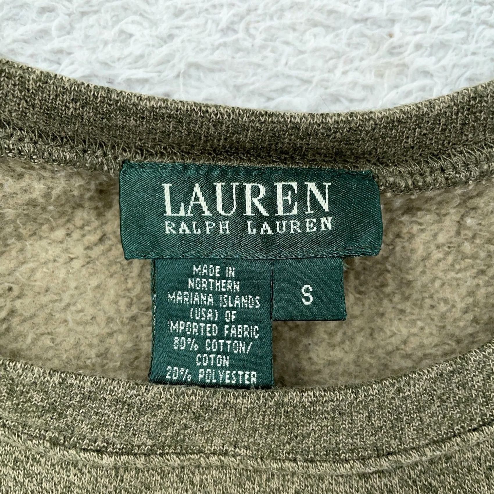 Ralph Lauren Lauren Ralph Lauren Sweatshirt Womens S Green Heather Crewneck Pullover Embroidered Logo 100% Cotton 100% Polyester Size S / US 4 / IT 40 - 8 Thumbnail