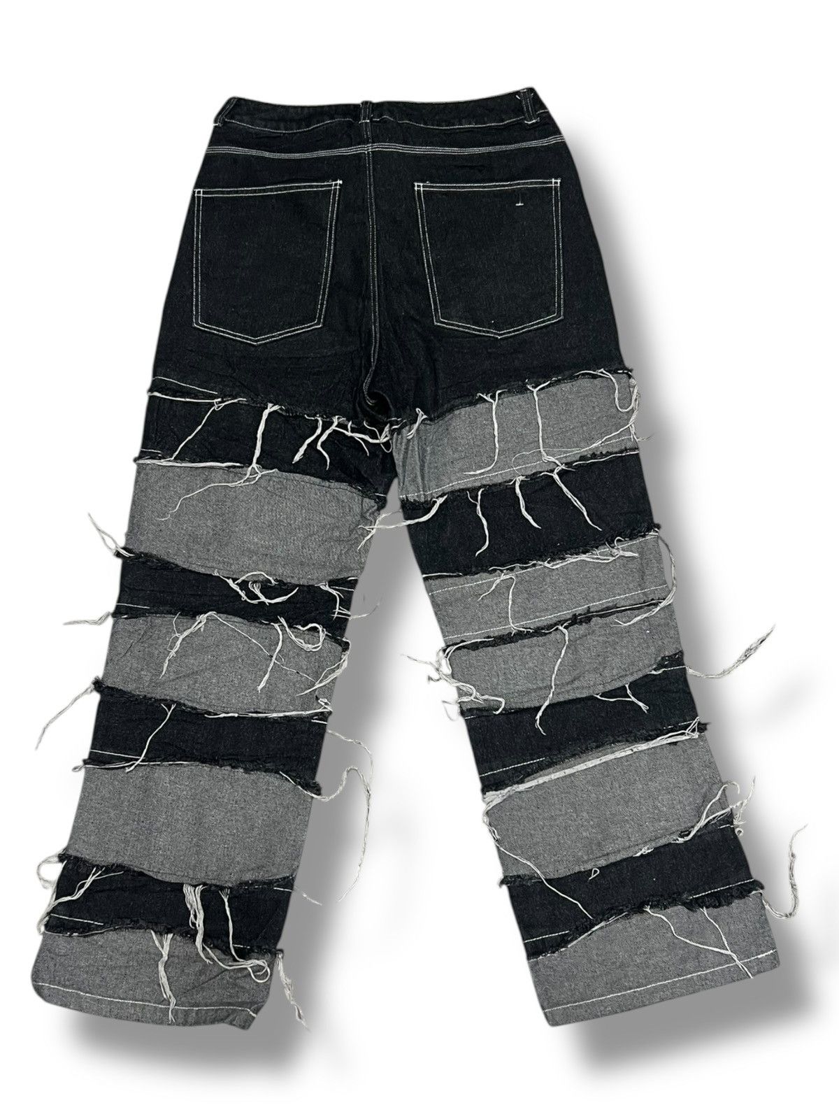 Hysteric Glamour NOVESSEL/Nobesel Borderline Distressed Wide Denim Pants Size US 32 / EU 48 - 4 Thumbnail