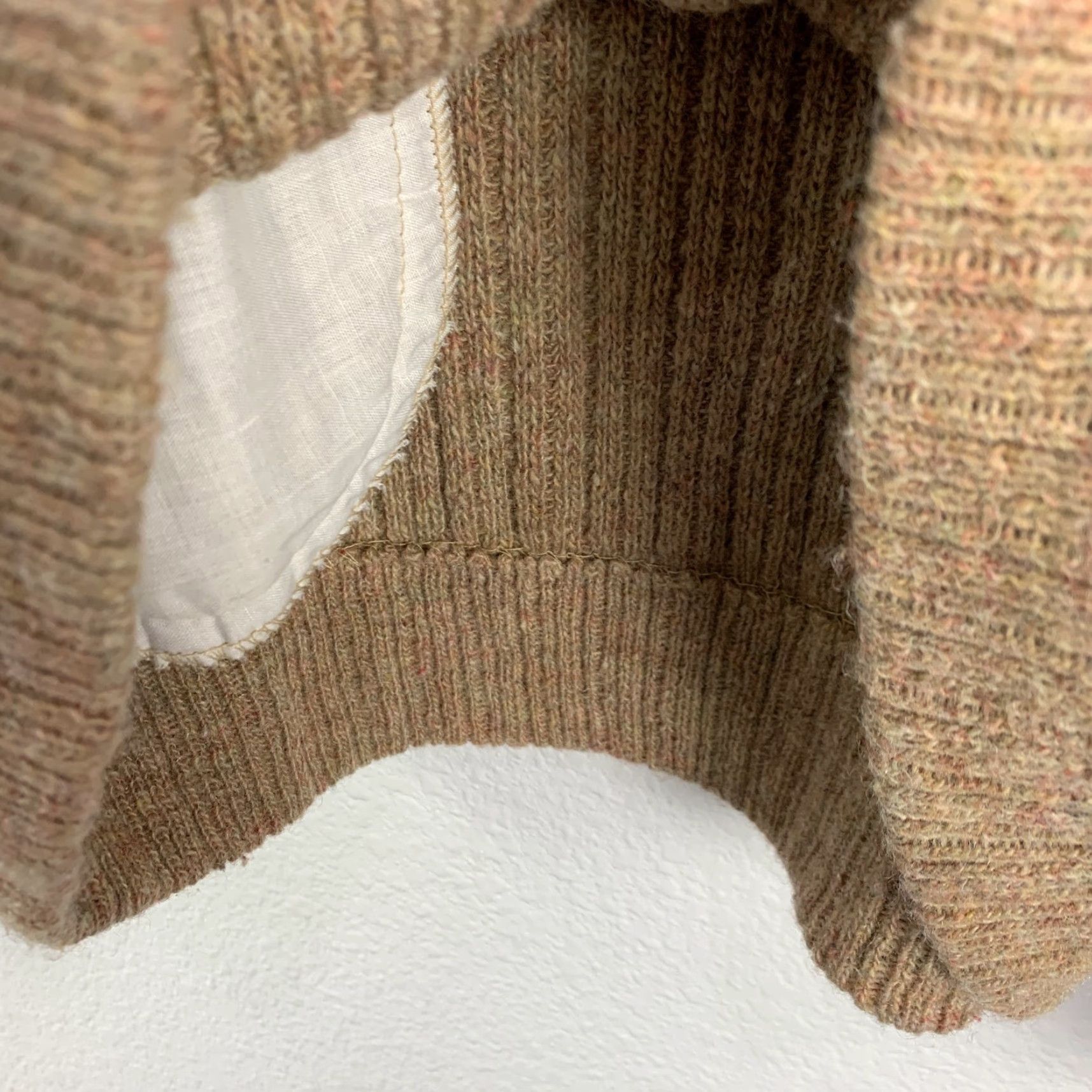 Vintage VINTAGE Puritan Sweater Adult Large Tan Brown Heathered Ribbed V-Neck Cardigan 60s Mens Size US L / EU 52-54 / 3 - 5 Thumbnail