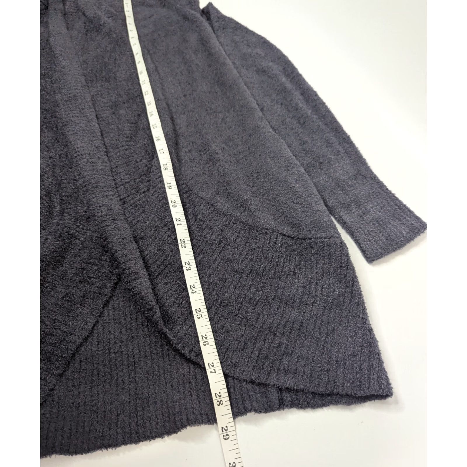 Vintage Barefoot Dreams Cardigan XS/S Women's CozyChic Lite Circle Cardi Indigo 452 Knit Open Pockets Stretch Long Sleeve Size XS / US 0-2 / IT 36-38 - 6 Thumbnail