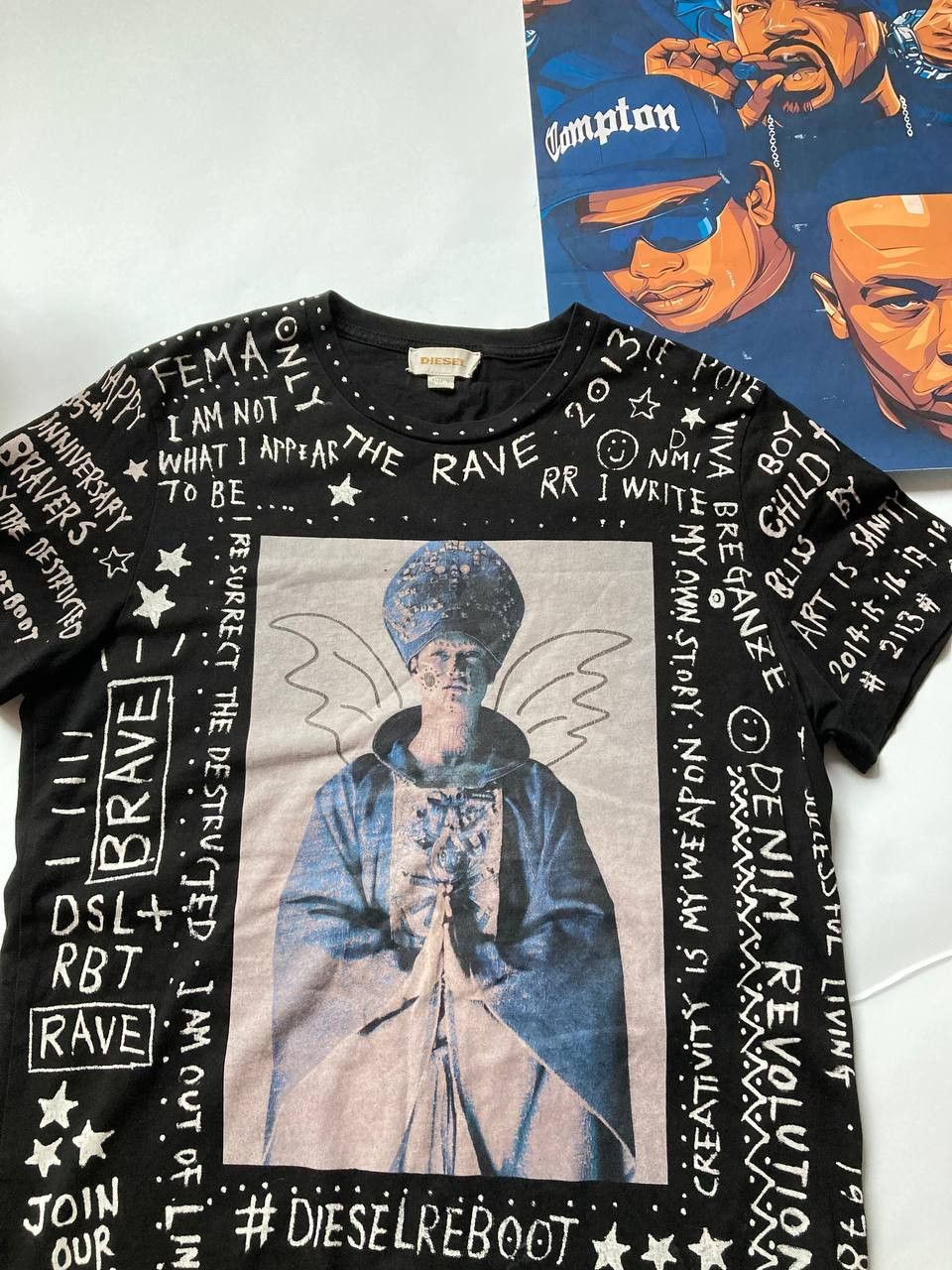 Diesel Vintage Diesel Reboot Printed Tee Rare Y2K Size US L / EU 52-54 / 3 - 2 Thumbnail