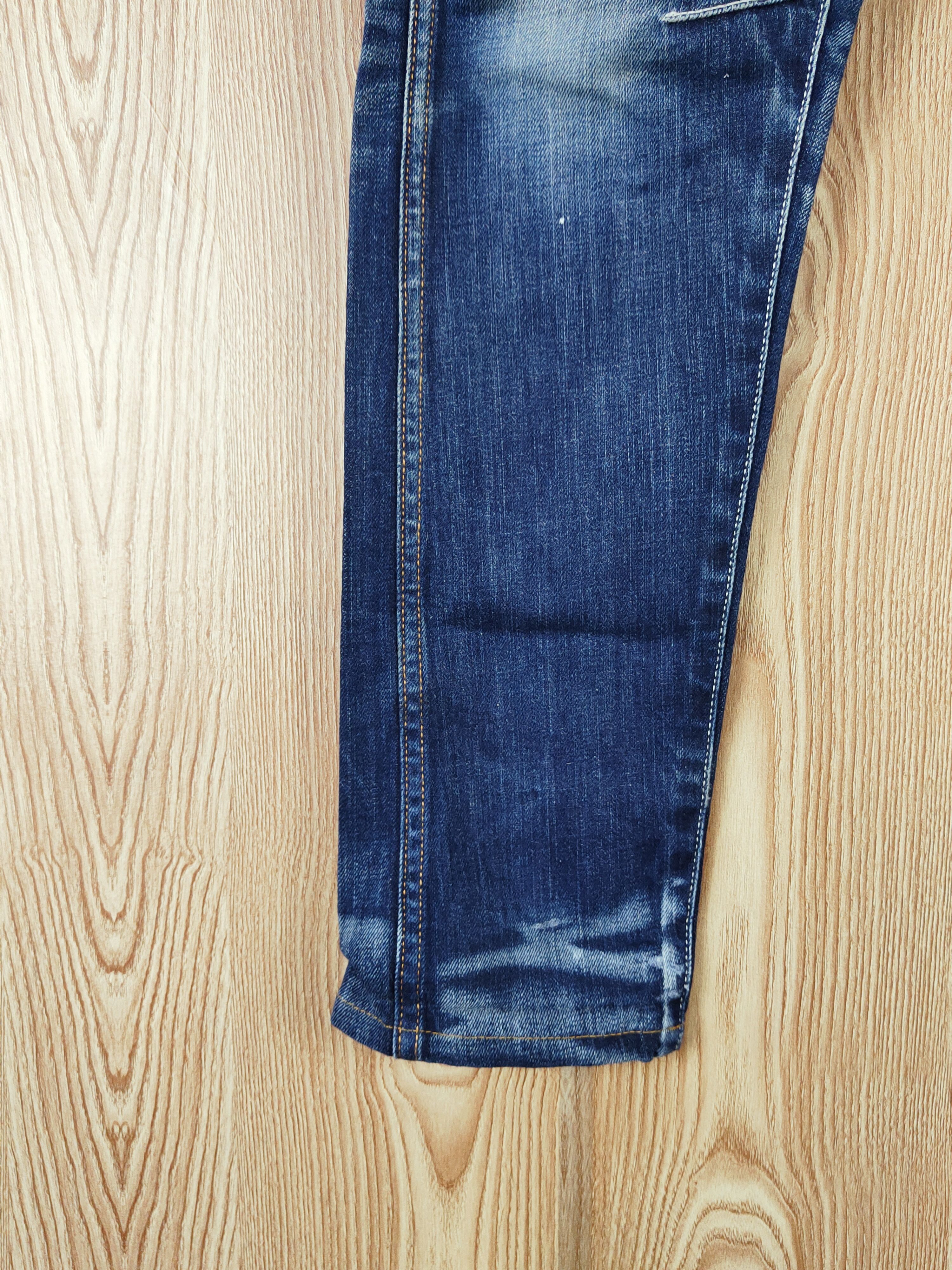 Japanese Brand Lip Star Dark Blue Distressed Ripped Jeans #W222 Size 31" - 4 Thumbnail