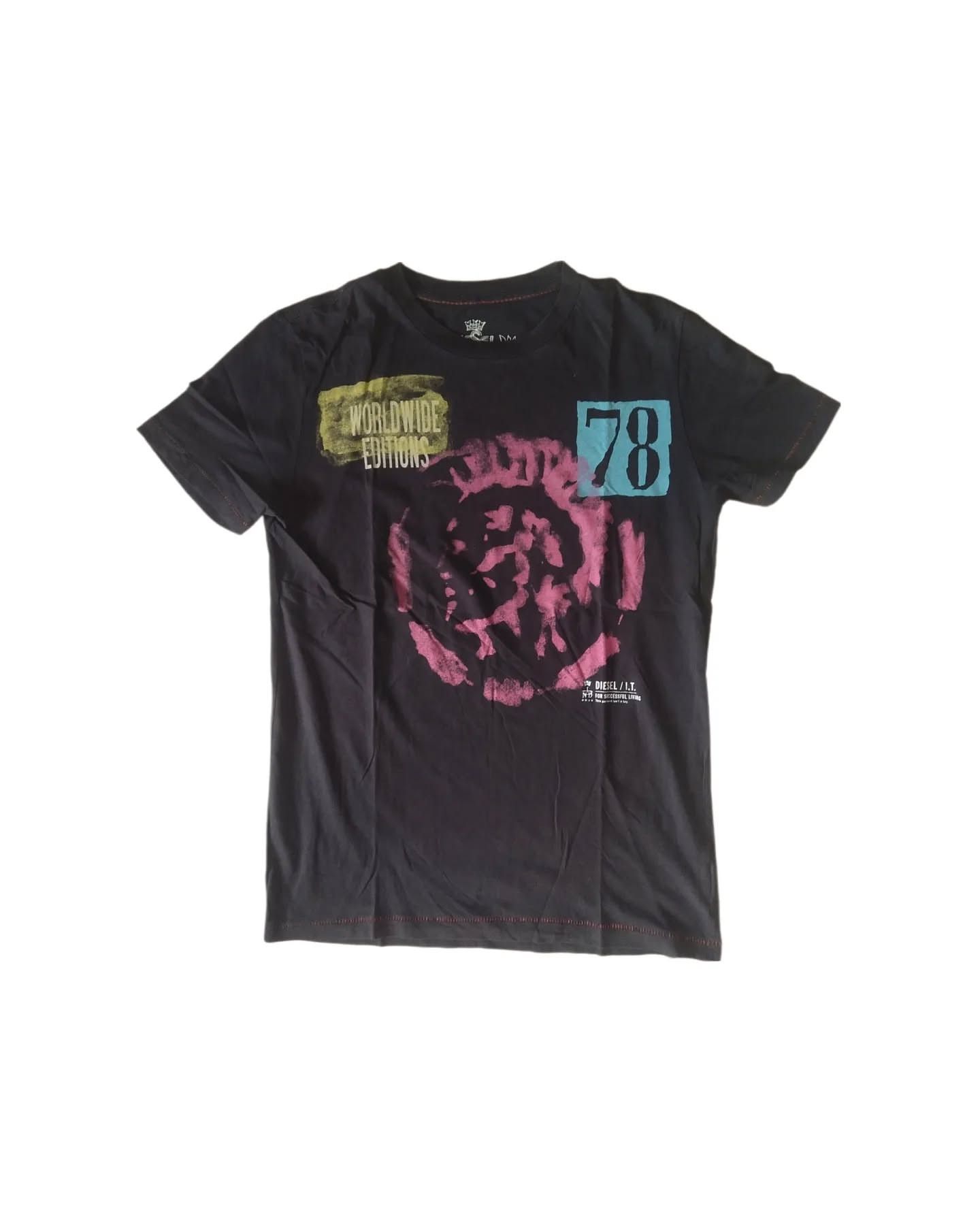 Diesel Diesel Black Graphic Punk Like Woman Tees Size L / US 10 / IT 46 - 1 Thumbnail