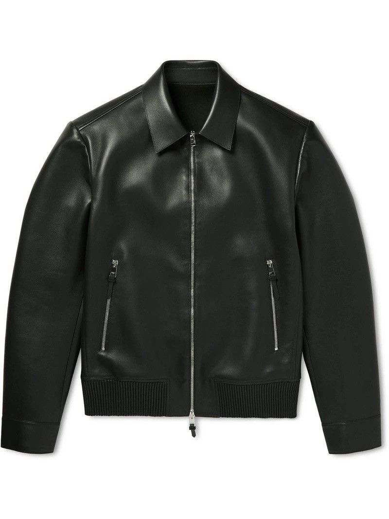 Mr P. Dark Green Mr. P Leather Jacket Size US L / EU 52-54 / 3 - 1 Thumbnail