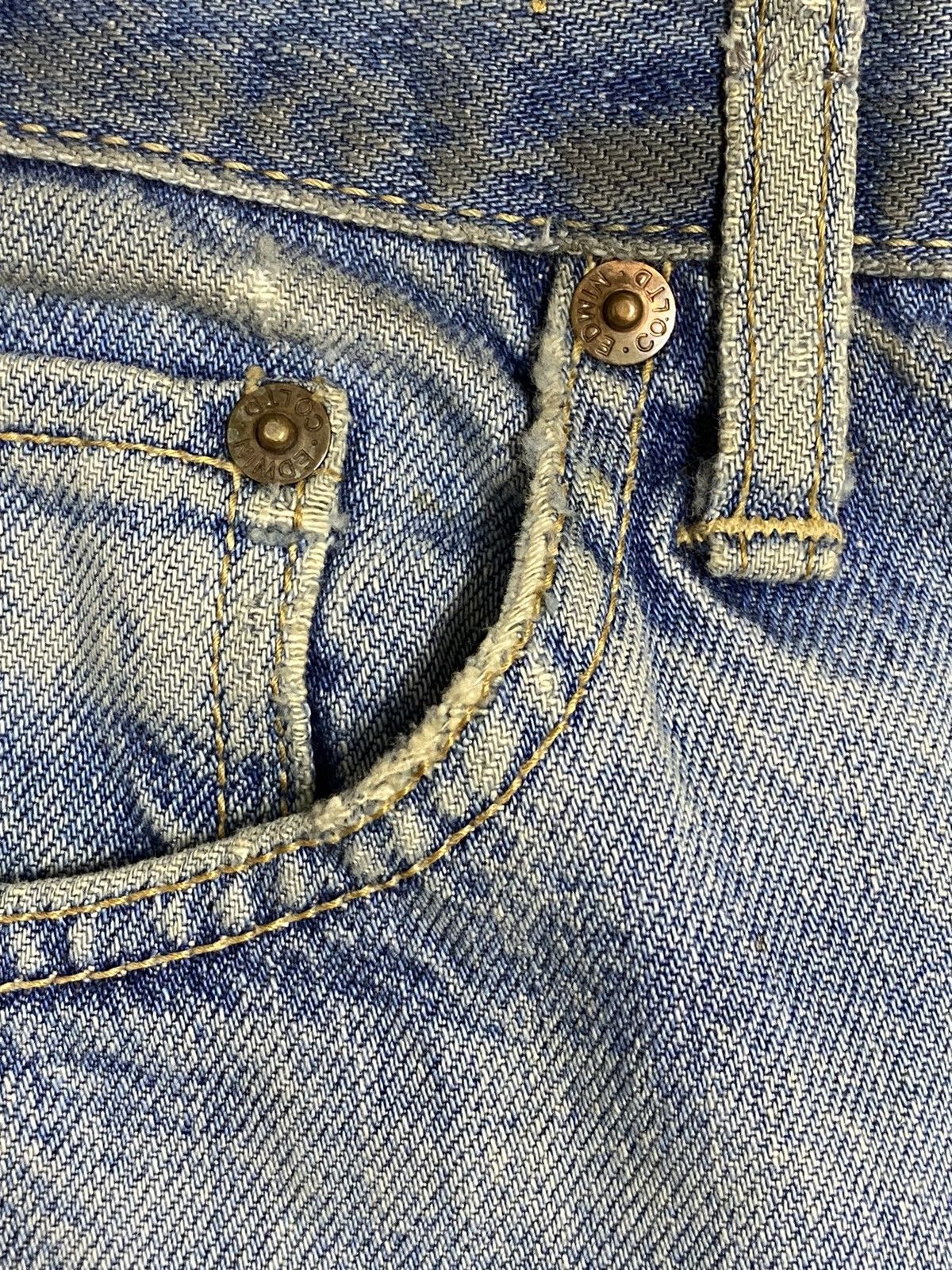 Edwin Vintage Edwin US Classic Blue Wash Distressed Jeans Size US 32 / EU 48 - 8 Thumbnail