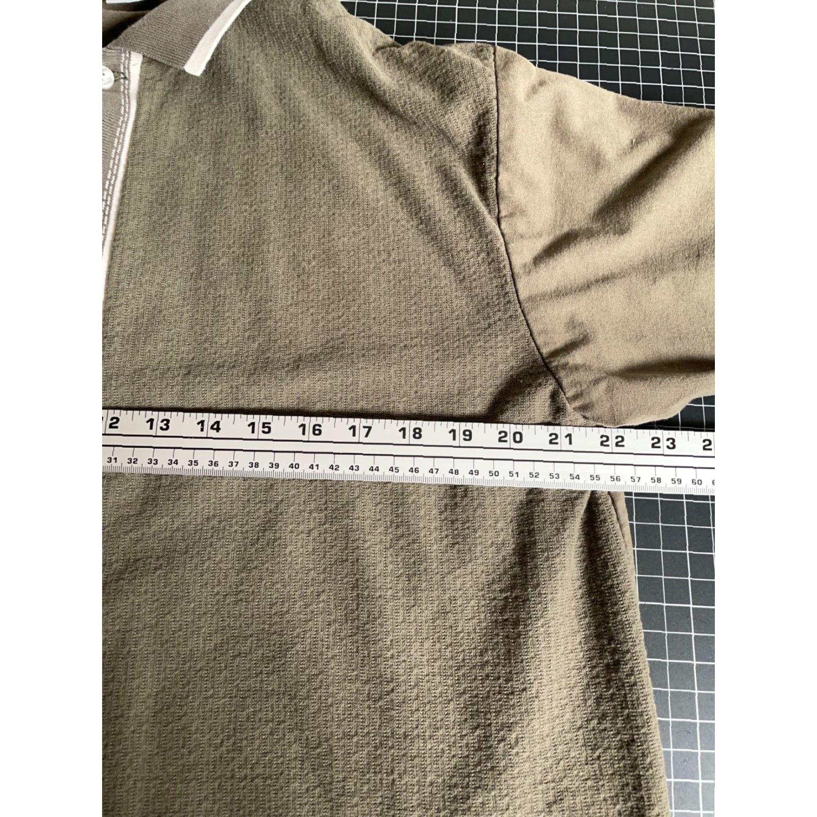 Vintage VINTAGE Utility Button-Up Short Sleeve Shirt Adult Large Green White Knit Front 90s Dad Retro Tony Soprano Style Mens Shirt Size US L / EU 52-54 / 3 - 5 Thumbnail