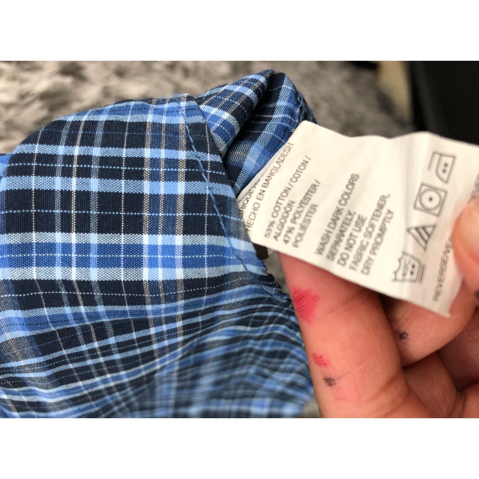 Van Heusen Van Heusen Shirt Mens Blue Plaid Short Sleeve Button-Up Create Collared Spread Size M Regular Fit Classic Modern Outdoor Vintage No Size US M / EU 48-50 / 2 - 3 Thumbnail
