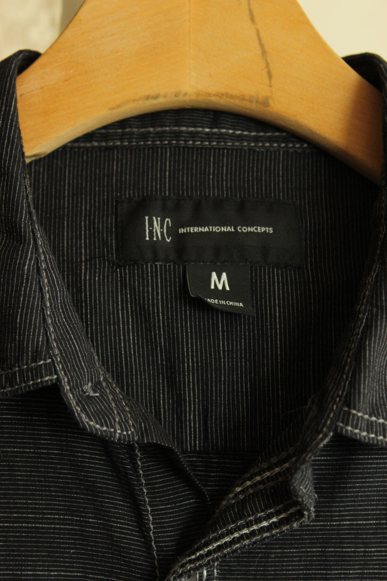 I.N.C INC Men's shirt, Button down, size M, black and gray pinstri Size US M / EU 48-50 / 2 - 5 Thumbnail