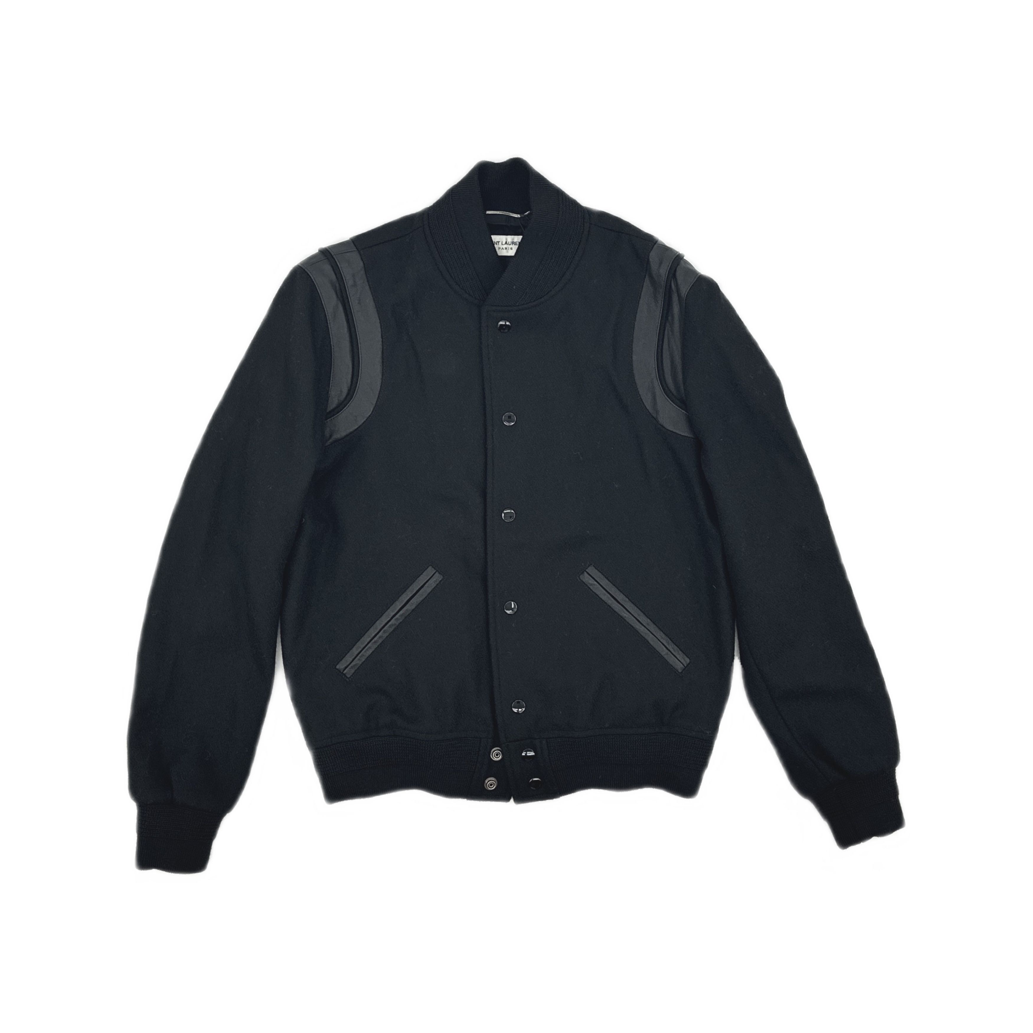 Saint Laurent Paris Saint Laurent Leather Trim Bomber Jacket US S Size US S / EU 44-46 / 1 - 1 Thumbnail