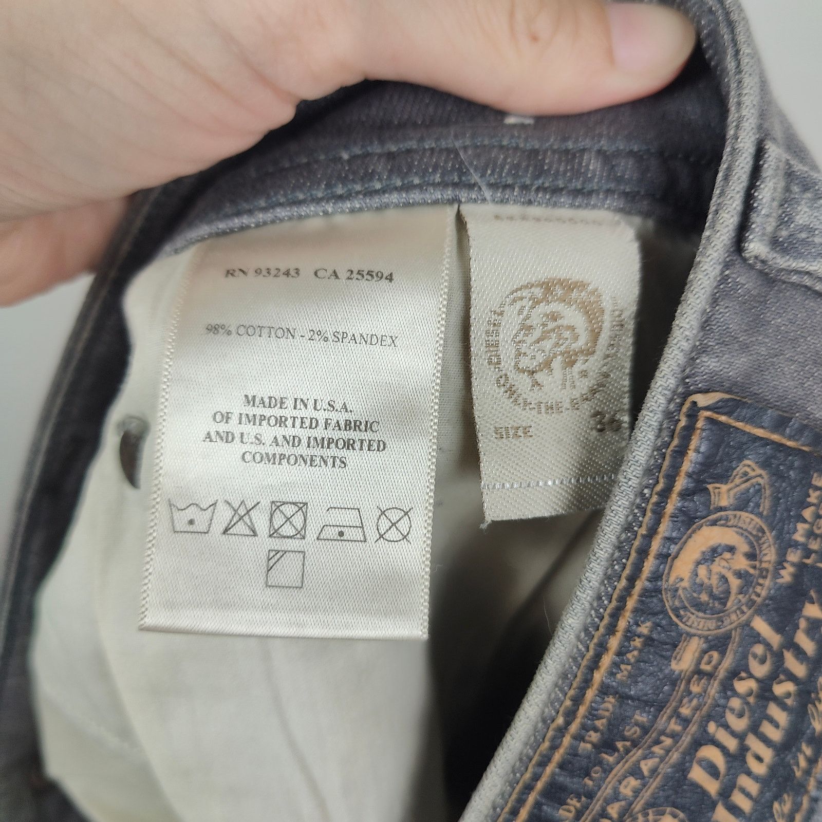 Diesel Diesel Safado Jeans Mens 36x32 Gray Slim Straight Leg Cotton Size US 36 / EU 52 - 10 Thumbnail